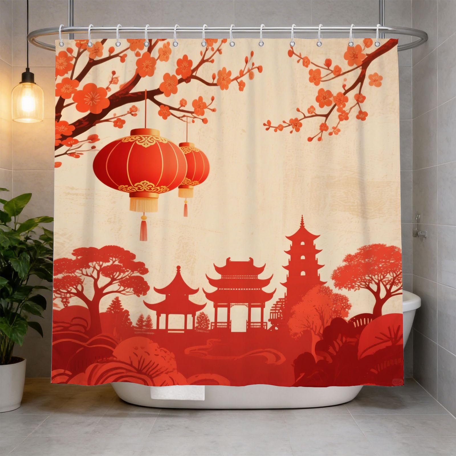 Hongduo 3D Silhouette Shower Curtain for Stalls Bathtubs Cartoon Bathroom Decor Shower Curtain Set Polyester Fabric Waterproof 180x180cm/71X71 Inch with Hooks