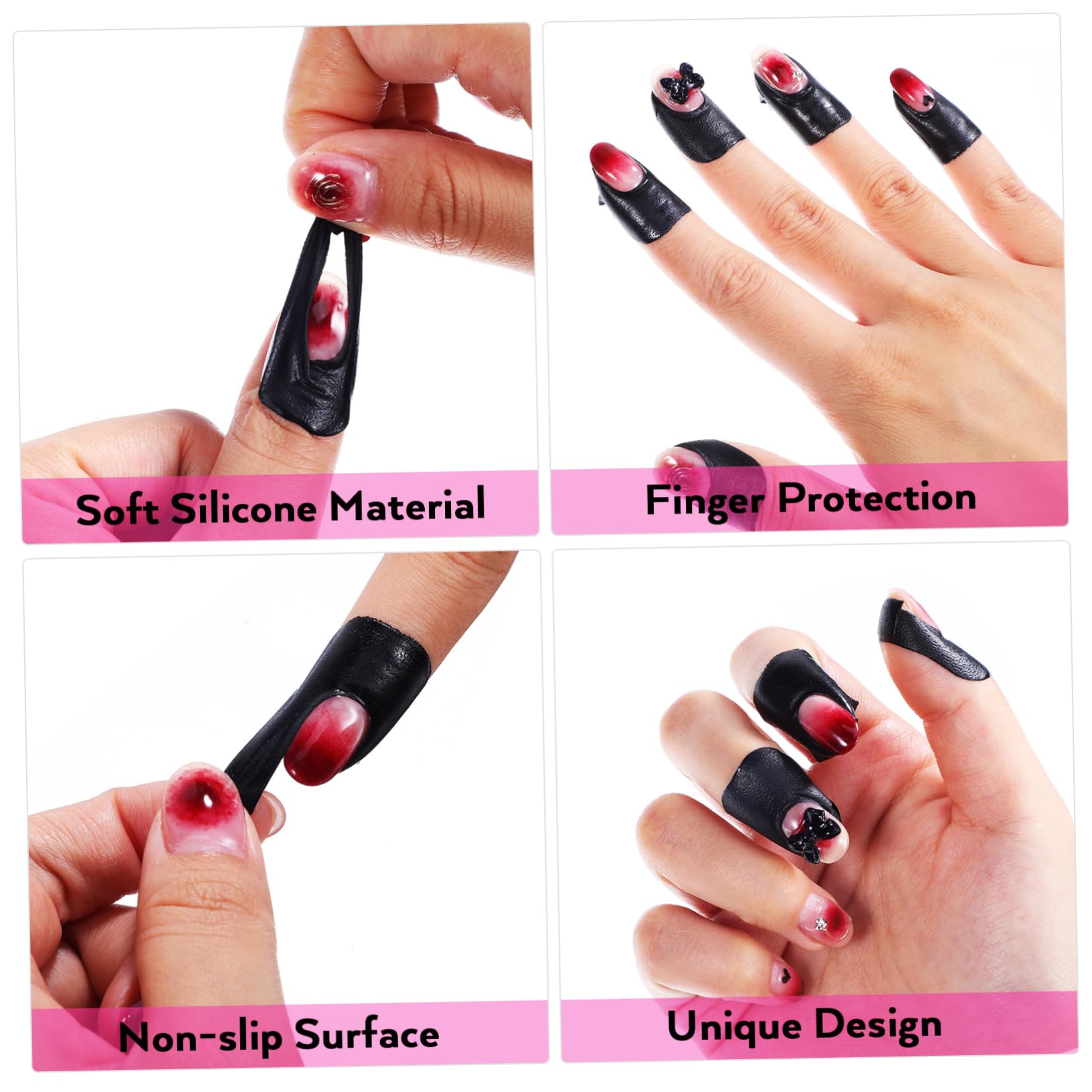 SHERCHPRY 3 Series Pegatinas Antiderrames Pegatina Protectora De Uñas De Uñas Para Pintar Uñas Cubiertas De Uñas Pegatinas Despegables Para Uñas Negro Gel De Sílice 100 Hojas*3