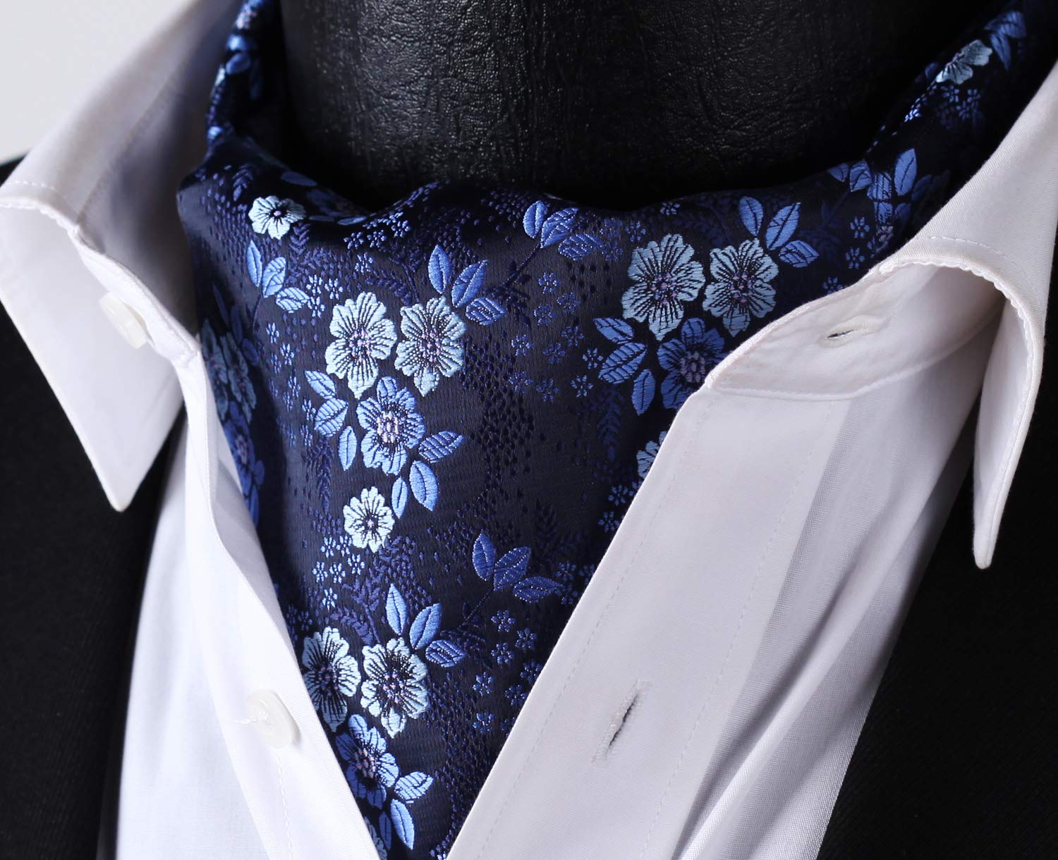 HISDERN Cravats dla mężczyzn jedwabny szal paisley i chusteczka w kropki Ascot krawat i poszetka zestaw na wesele biznesowe