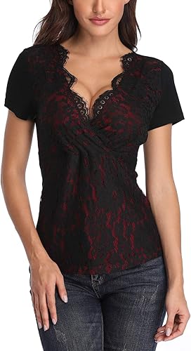 MISS MOLY Camiseta sin mangas con cuello en V festoneada para mujer, elegante, ajustada, para verano