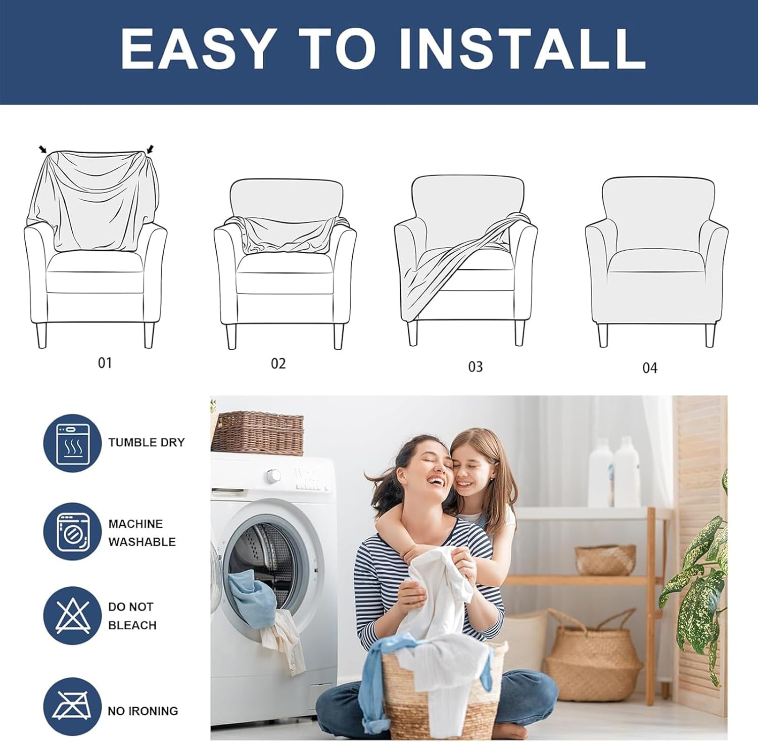 Banquet Armchair Slipcover Stretch Jacquard Chair Covers 1-Piece Armchair Sofa Covers Soft Arm Chair Cover Removable Washable Single Couch Covers Furniture Protector for Living Room - Set of 1