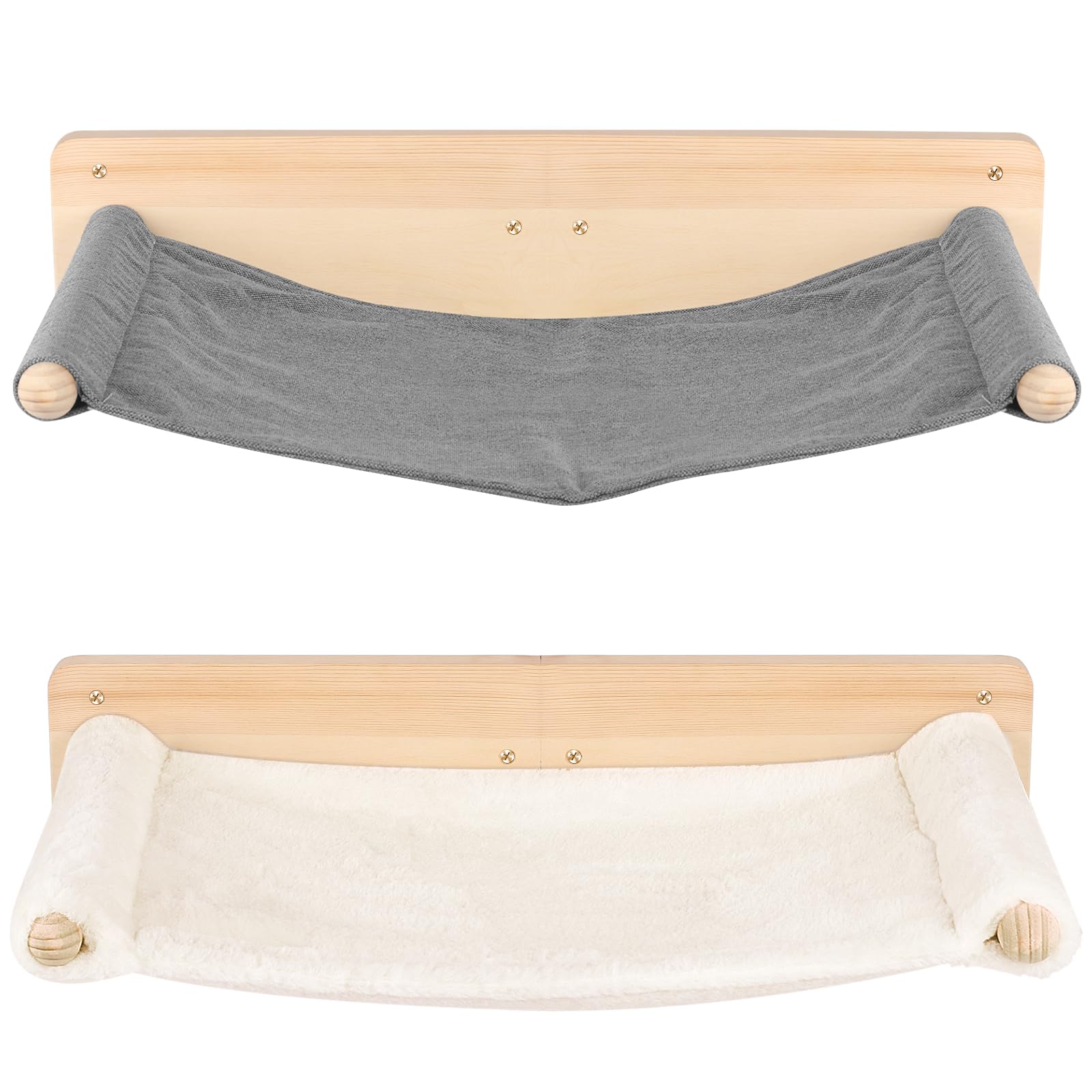 Hamac Chat Etagere Arbre a Chat Mural Mur Escalade et 2 Escalier Parcours Mur d'escalade Lit pour Chaton en Bois Lot de 3 (c)