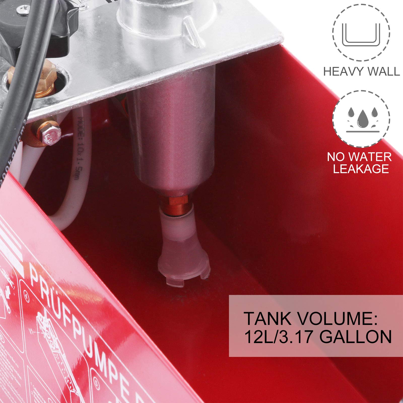 VEVOR Bomba de Prueba, 0-50 bar / 5 MPa / 725 psi Manual,Bomba de Prueba 12 L Depósito Prueba de Bomba con Doble Válvula Sistema Hidráulico 45 ml Flujo 1,27 cm Conexión Acero Inoxidable para Líquidos