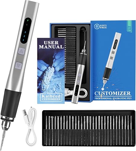 Miniatura 3 de Rotación bidireccional bolígrafo de grabado eléctrico, bolígrafo de grabado inalámbrico definitivo para artistas y aficionados al bricolaje, graba