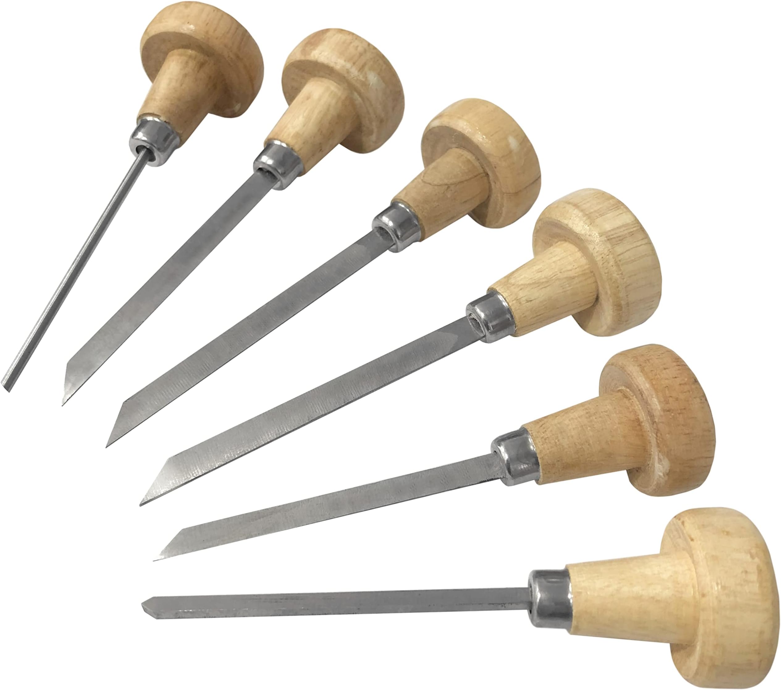 Jewellers Tools 6pcs Gravers with Wooden Handles : Engraver Tool Clock Set (160)