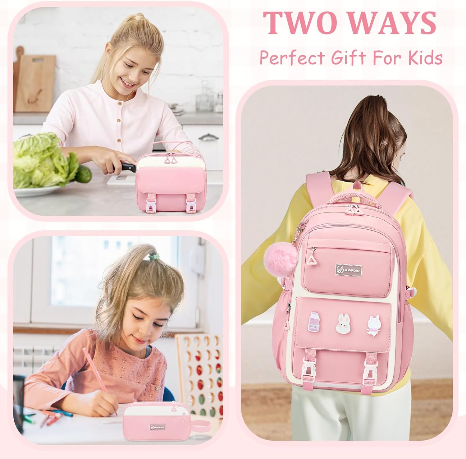 Kids Backpacks for Girls - Cute Girls Backpack for Elementary, Middle and High School Students - 18" School Bookbag - Image 7