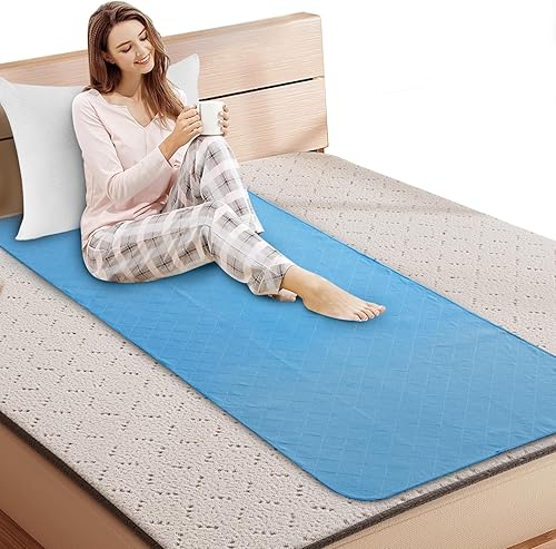 Almohadillas para cama de hospital de 34 x 76 pulgadas, almohadillas antideslizantes y lavables para orina y protector de colchón, sábanas