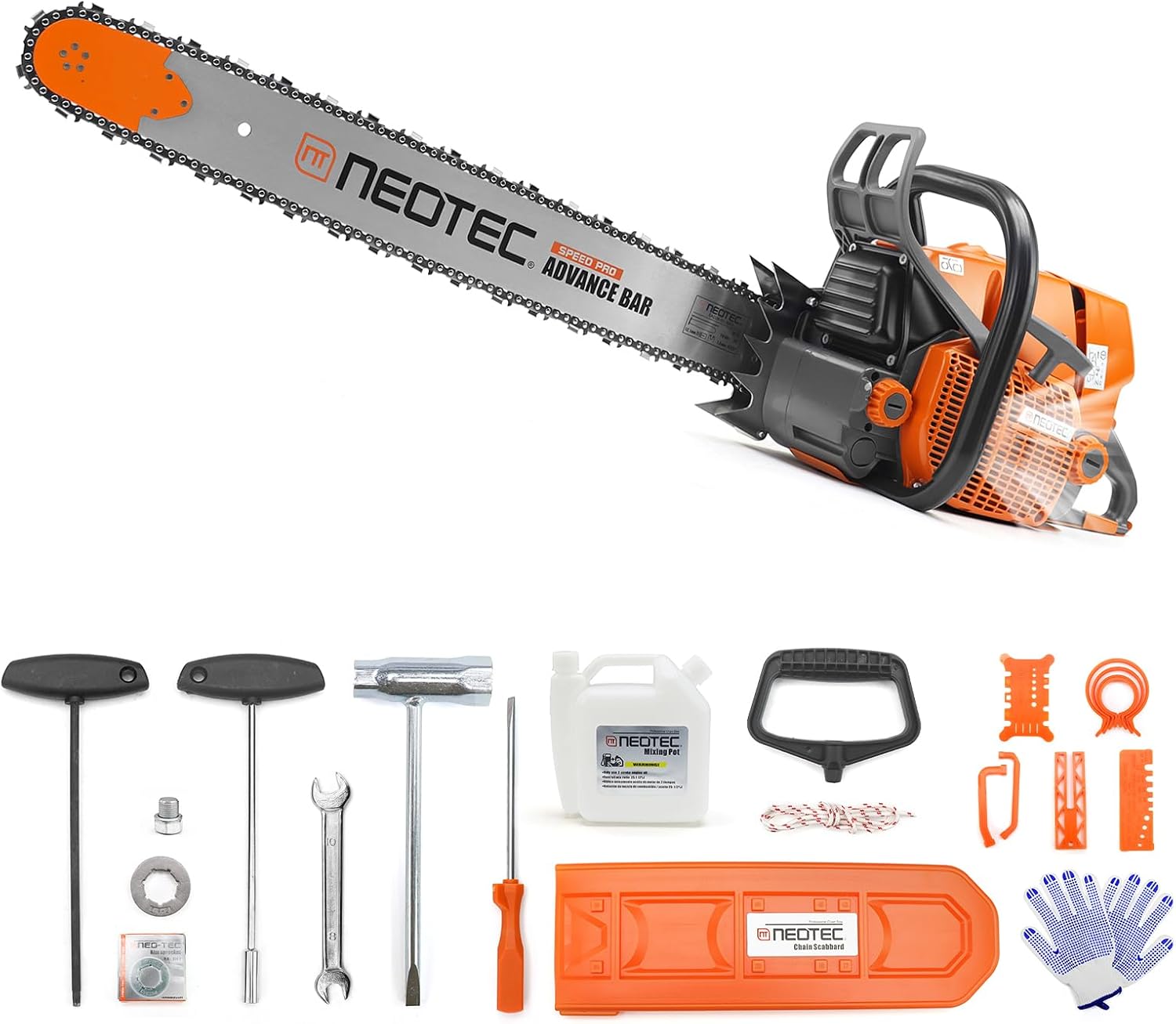 NS892V1 92cc Gas Powered Chainsaw 42" Bar & Chain 5.2KW 7HP 2-Cycle Engine Heavy-Duty Professional Forestry Saw for Large Wood Cutting Compatible with MS660 G660 Parts thumbnail