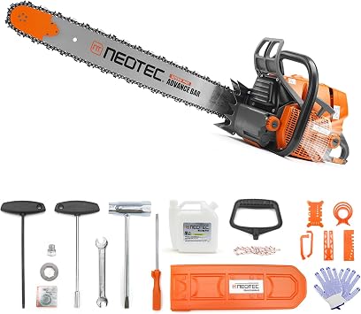 NS892V1 92cc Gas Powered Chainsaw 28" Bar & Chain 5.2KW 7HP 2-Cycle Engine Heavy-Duty Professional Forestry Saw for Large Wood Cutting Compatible with MS660 G660 Parts
