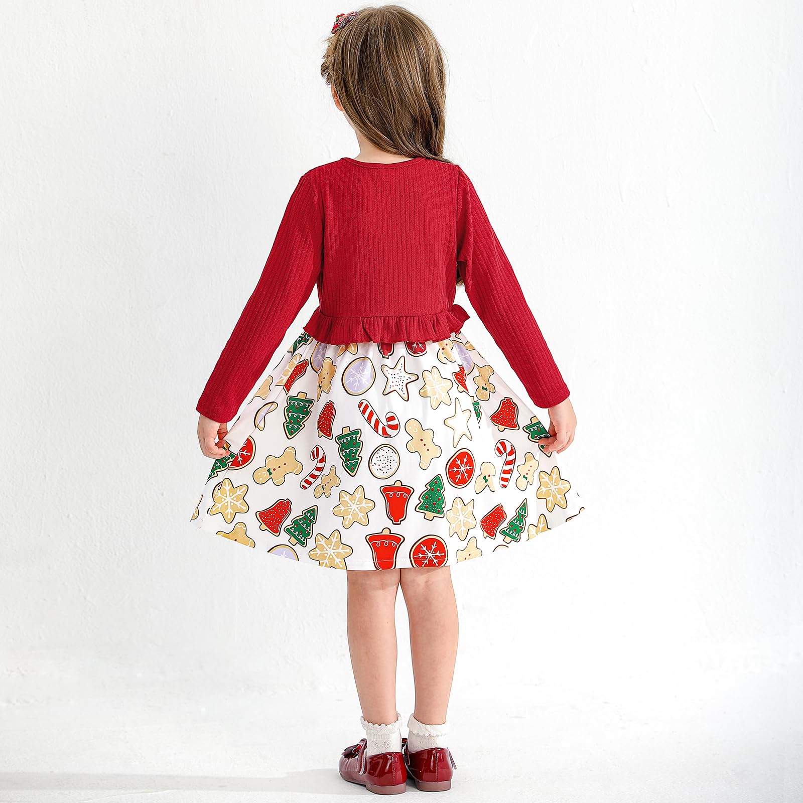 Kleinkind Baby Mädchen Frühlingskleid + Strickjacke 2-teilig Outfits Blumenmuster Sommerkleid Solide Langarm Shrug Set