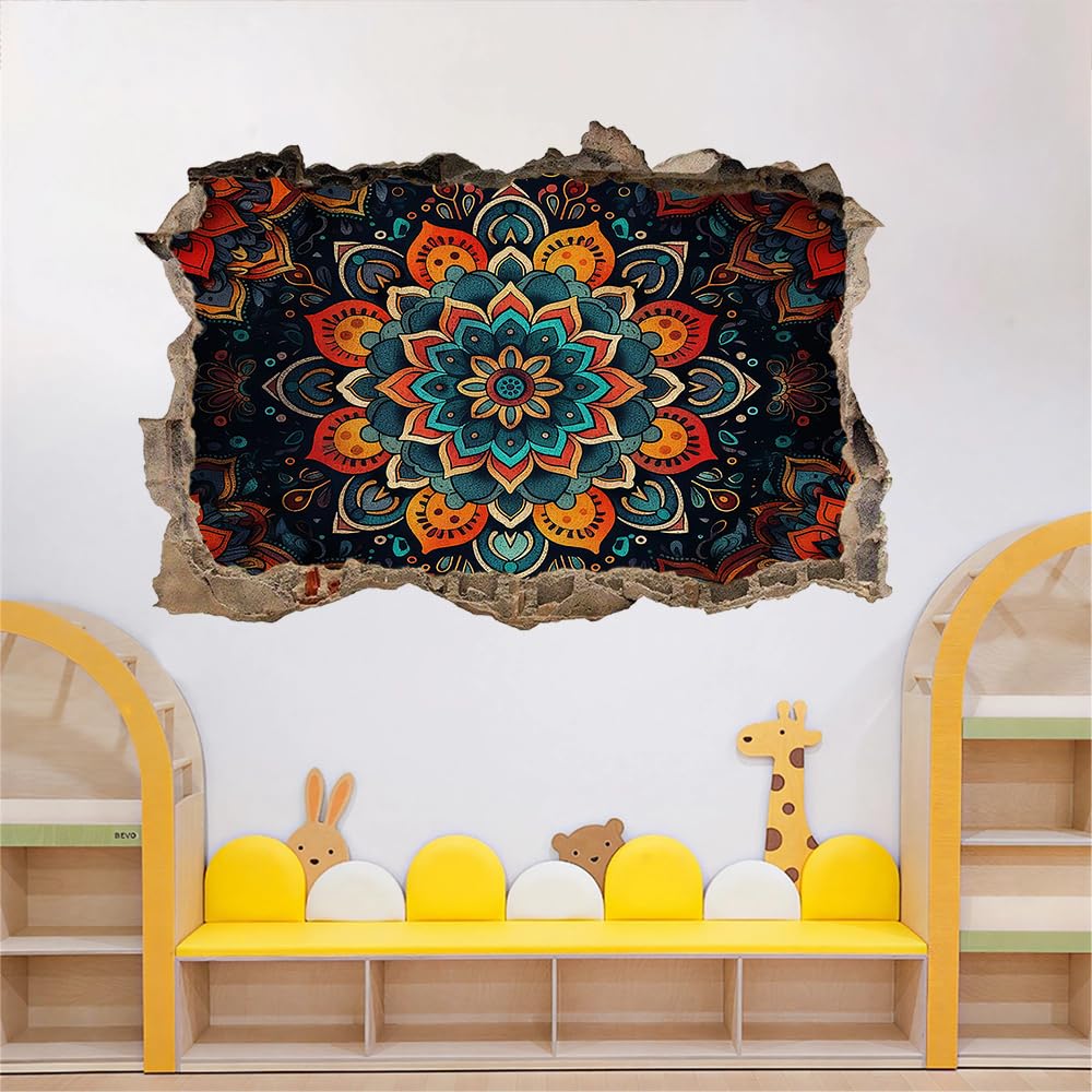 3D Wandtattoo Wanddurchbruch, Stechapfelblüten Durchbruch Wandaufkleber für Kinderzimmer, sticker für Wohnzimmer, Retro Wandsticker, Wandbild Junge Mädchen Schlafzimmer
