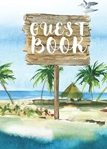 Guest Book: Tropical Island Beach Scene Guest Book Ideal for Visitors of Holiday Homes By The Sea, Beach Houses, Lake Cabins, Coastal Airbnb, Bed & ... Vacation Rentals, Guest Houses