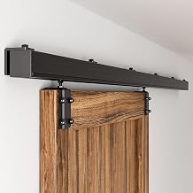 6FT Box Rail Sliding Barn Door Hardware,Wall Mount Track Kit,Heavy Duty,Easy to InstallNo Door