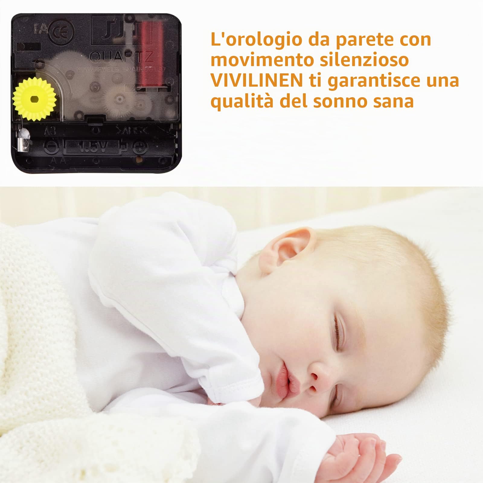 VIVILINEN Orologio da Parete Grande 40cm Orologio da Muro in Legno Silenzioso Design Moderno Forma del Petalo Decorazioni da Parete per Cucina, Camera da letto, Soggiorno
