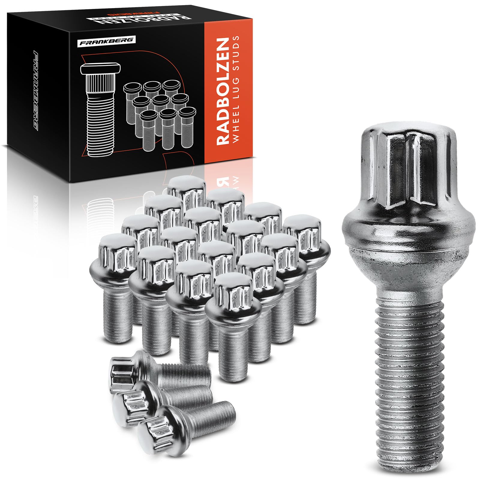 Frankberg 20x Radbolzen Radschraube Kompatibel mit A,B,C,E,M,S,R,GL,GLA,GLK-Klasse CLA CLK CLS 1998-2019 0009904907