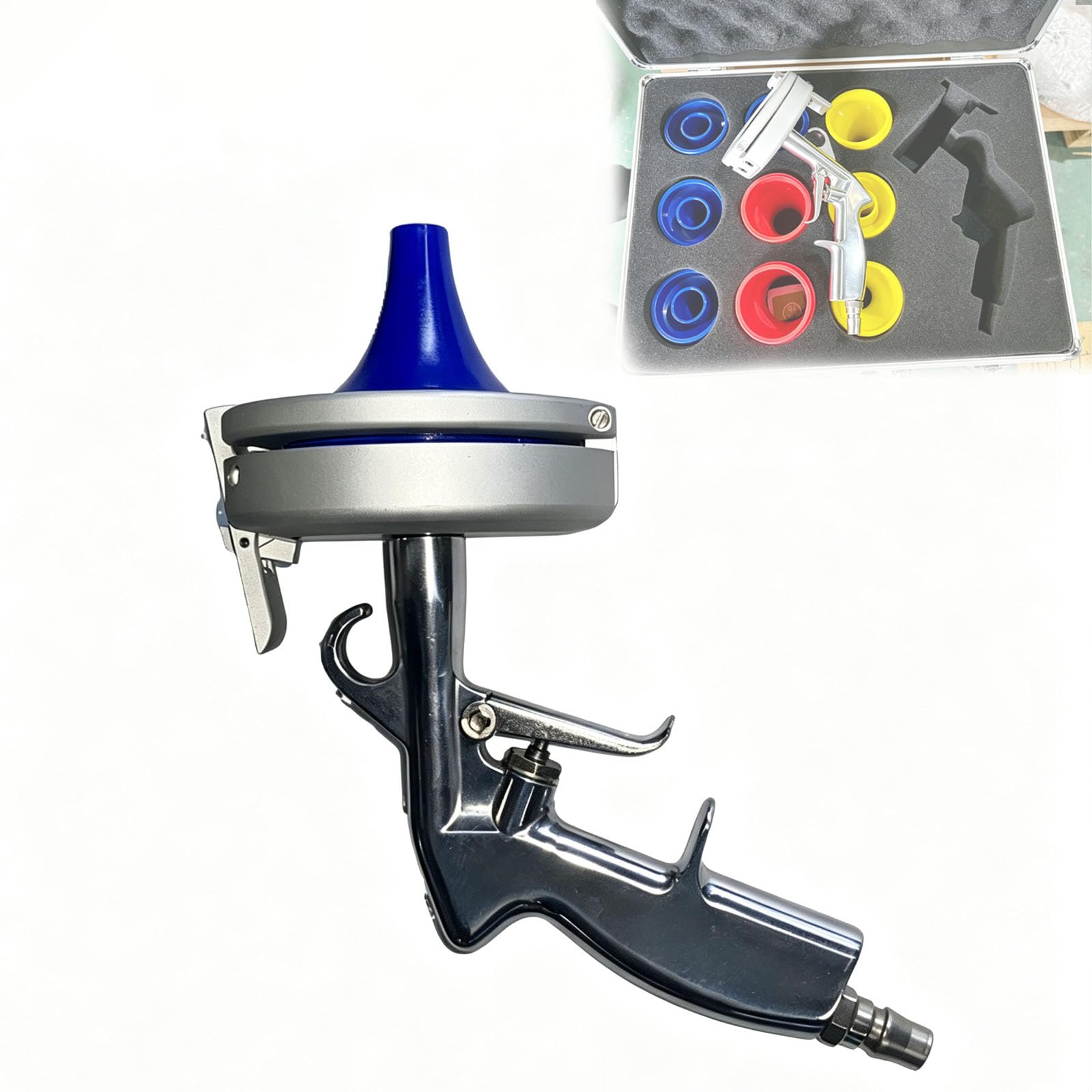 Fcttcd Hose And Tube Cleaning Set, Pneumatic Hydraulic Hose Cleaning Gun, With 9 Nozzles And Toolbox, For Efficient Industrial Pipe Maintenance & Cleaning Solutions