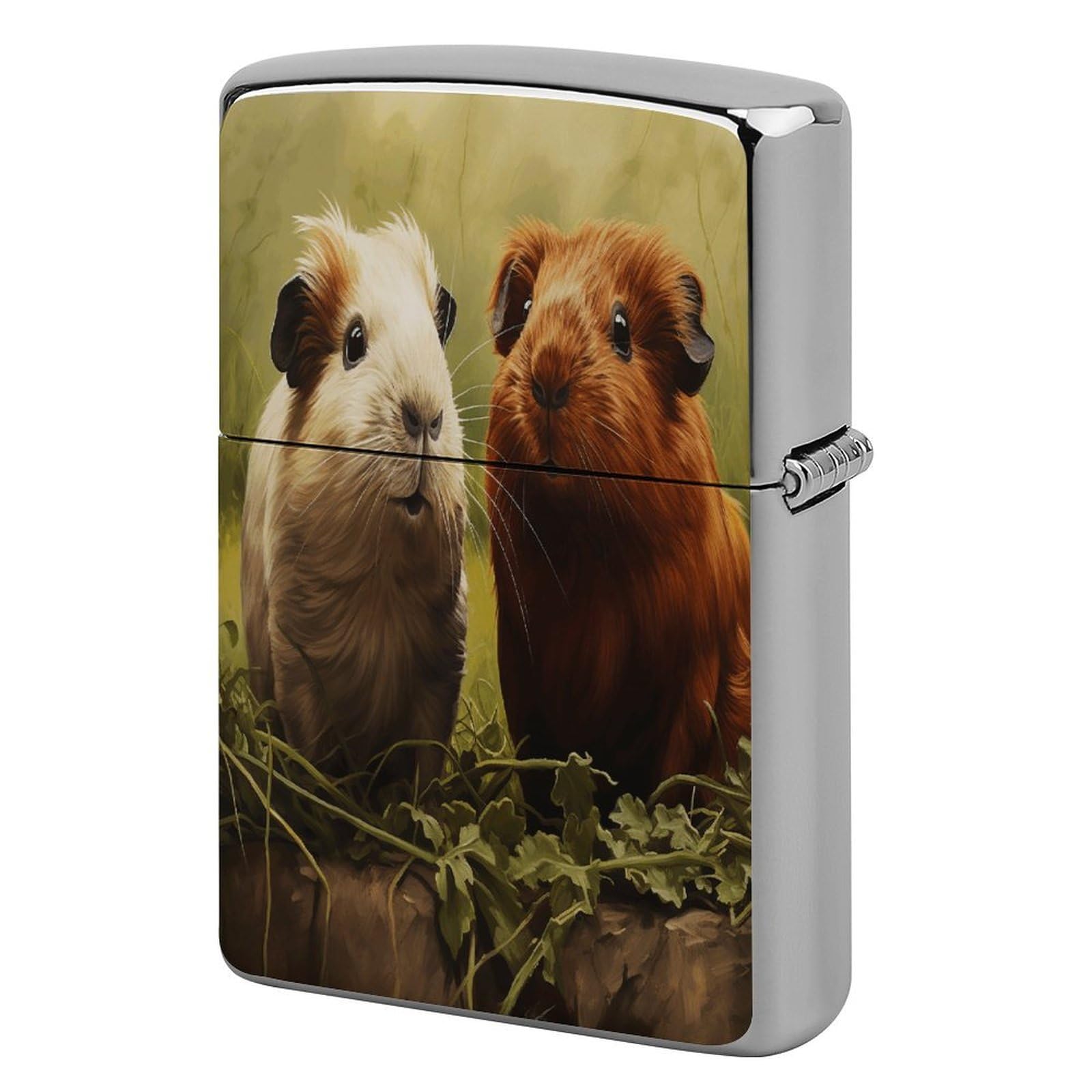 Btcowzrv Style Guinea Pig On The Grass Metal Lighter Case Sleeve Cover Holder
