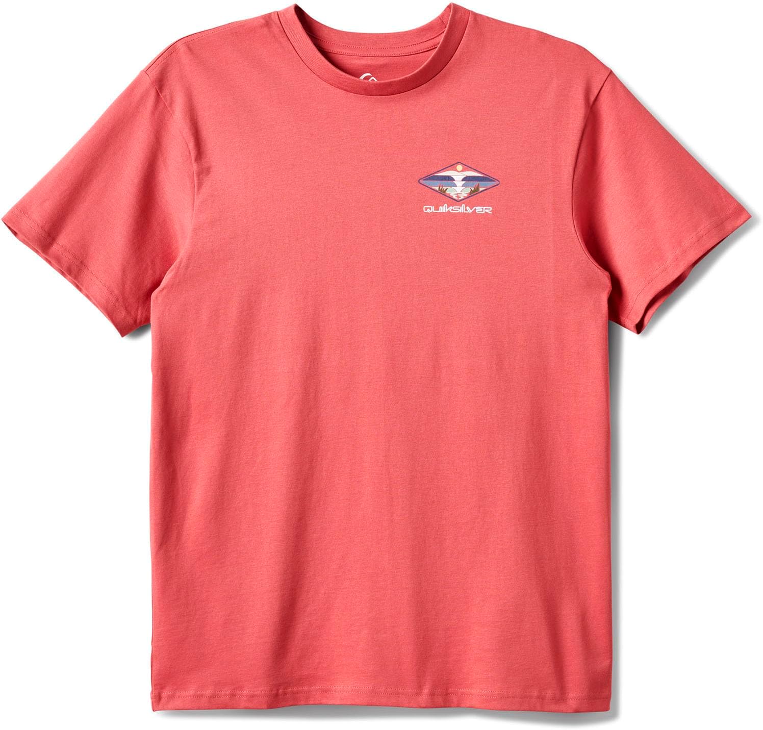 Quiksilver - Mens Peak Day Mt0 Short Sleeve Graphic T-Shirt, Color Mineral Red, Size: X-Large