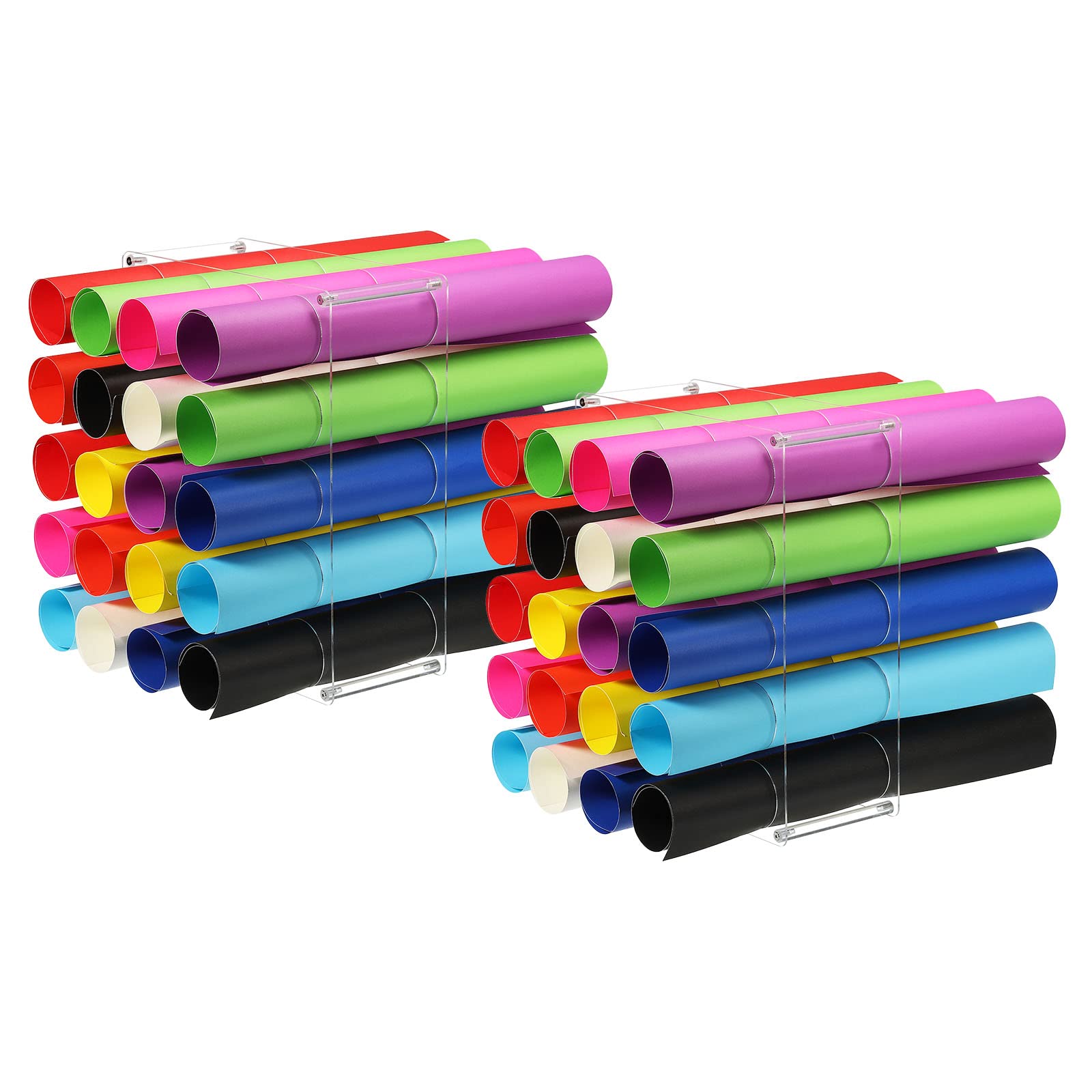 Soporte de rollo de vinilo acrílico de 20 agujeros para almacenamiento transparente, juego de 2