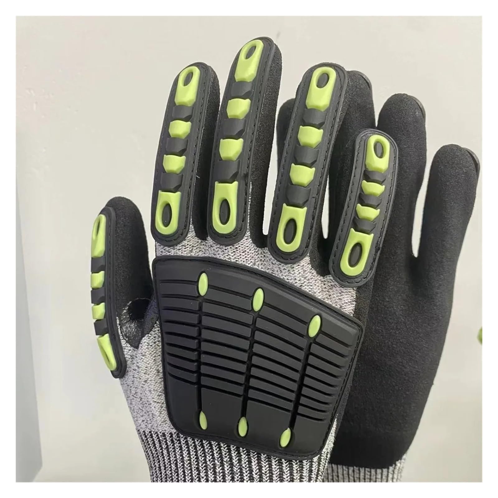 Genérico Guantes Anticorte, Protección Laboral Grado 5, Nitrilo Antideslizantes Y Resistentes Al Desgaste(Grey,M)