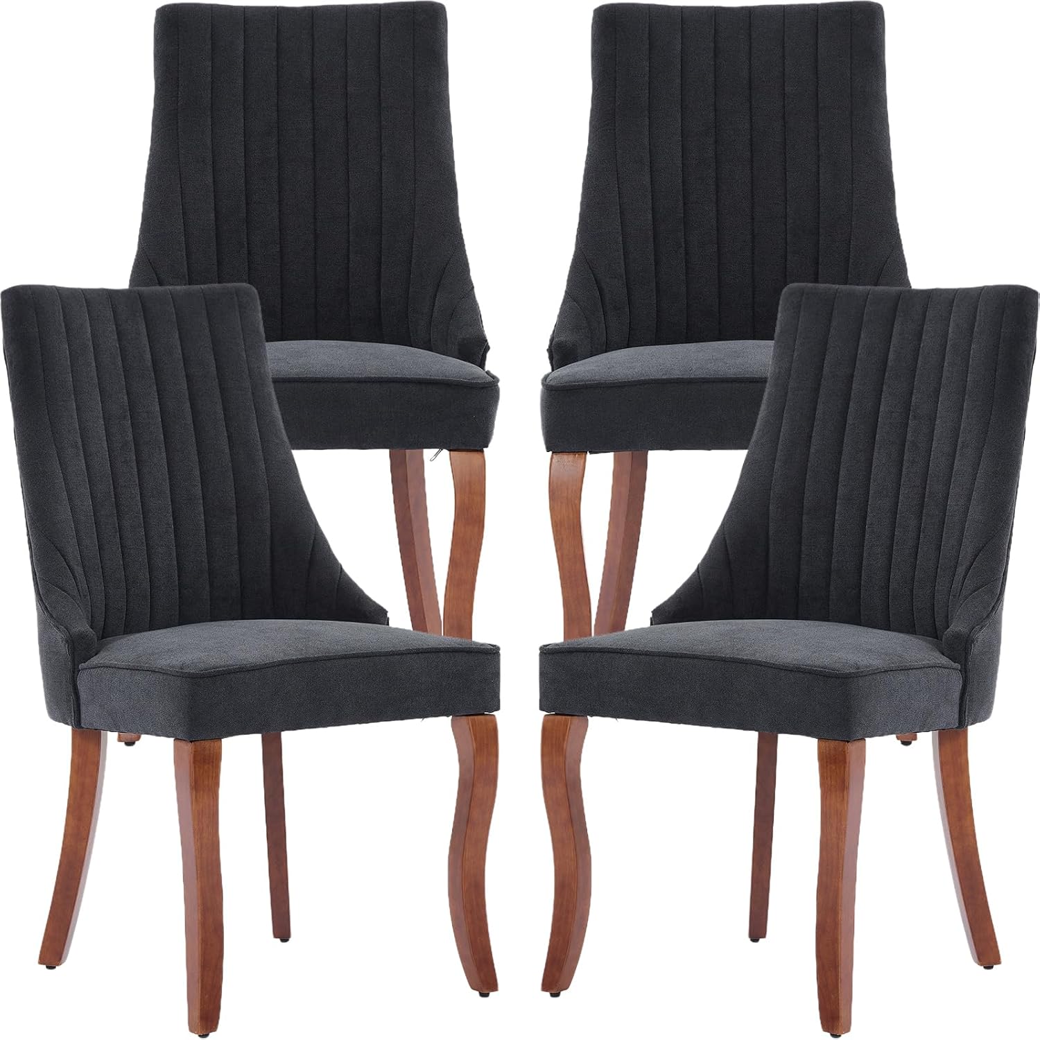 Amazon.com: ODUSE-DAILY Black Mid Century Dining Chairs Set of 4 ...