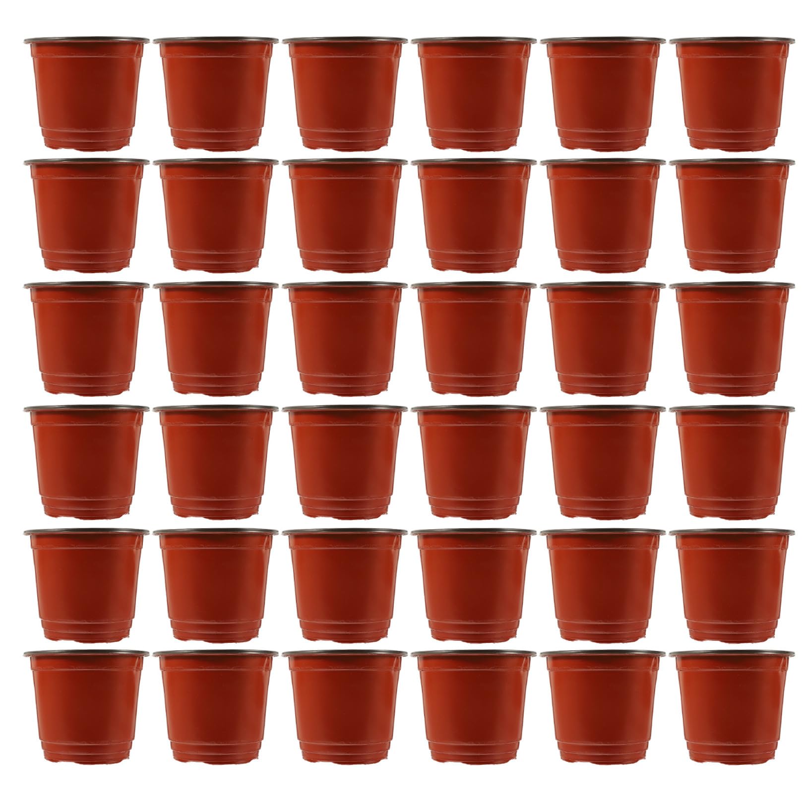 Doitool Brown 50Pcs Plastic Plants Nursery Pots, Seed Starting Pot Small Flower Plant Containers Transplanting Planter For Home Greenhouse Garden (120Mm)