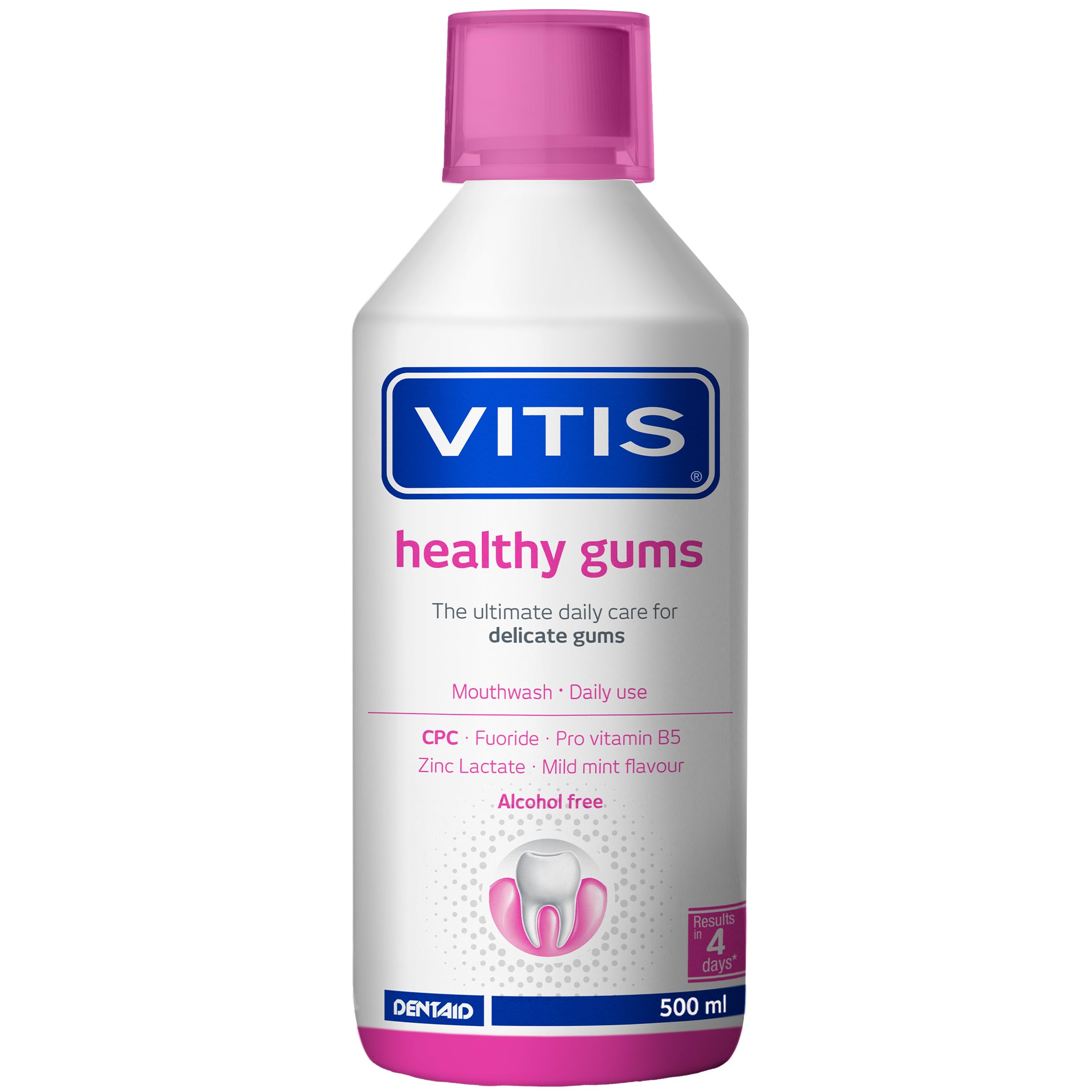 Vitis Gingival The Ultimate Daily Gum Care płyn do płukania jamy ustnej bez alkoholu, 500 ml