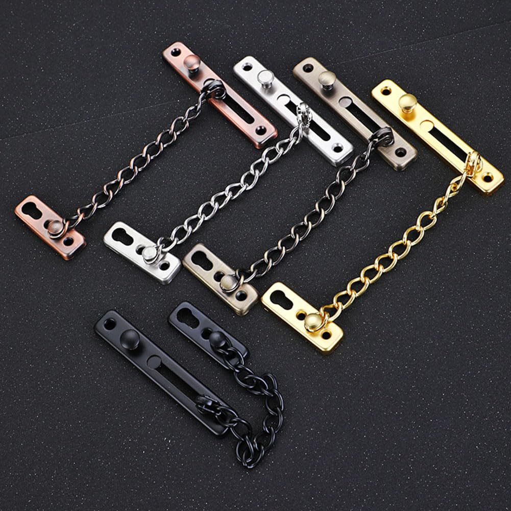 Cerradura de cadena de acero inoxidable para puerta Securi con botón NG, pestillo antirrobo, cadena segura para el hogar para una mejor protección (un color)