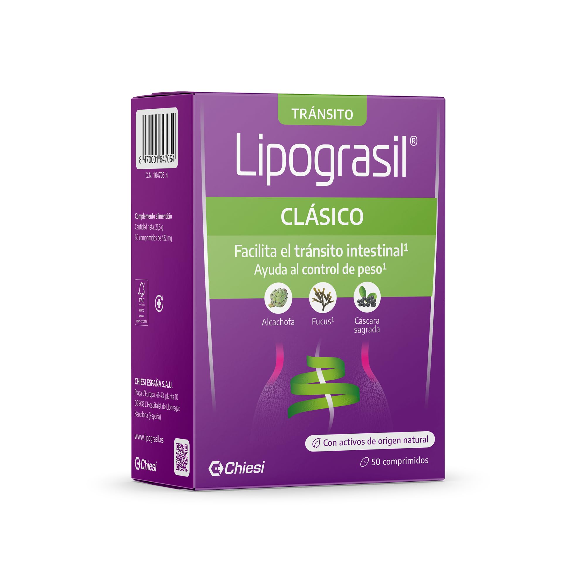 LIPOGRASIL Clásico Doble Efecto - Ingredientes de Origen natural - 50 Comprimidos