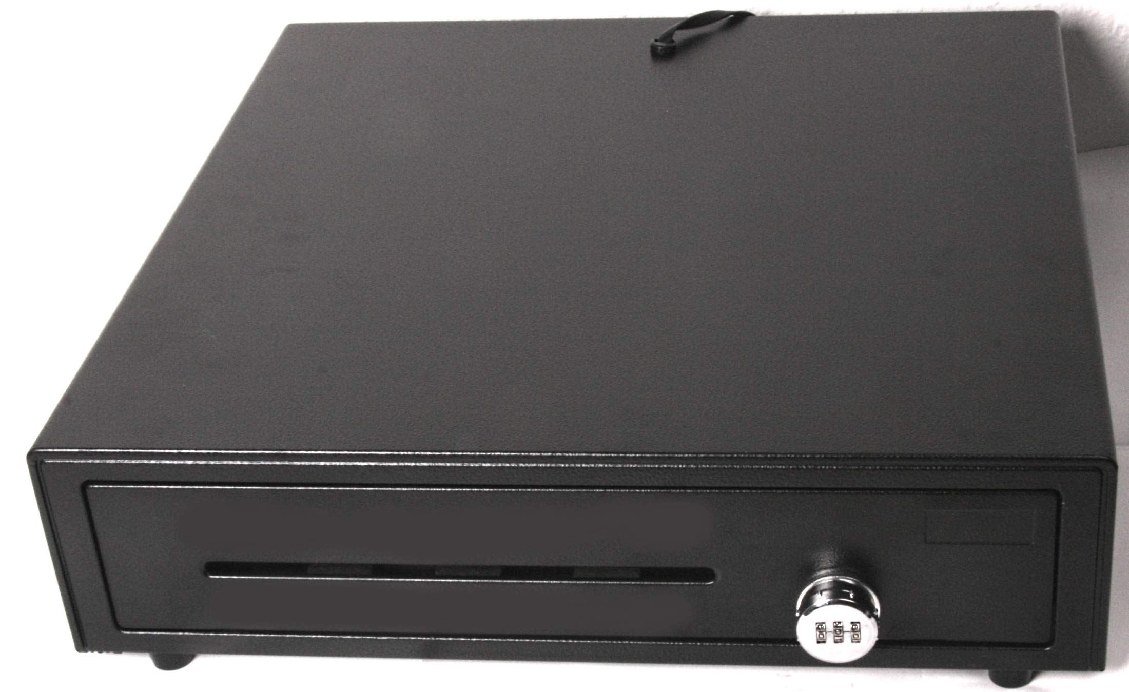 Kassenlade iQCash410ZS mit Zahlenschloss, RJ11/RJ12 410x415x100 mm, Schwarz, Geldlade Geldschublade Kassenschublade