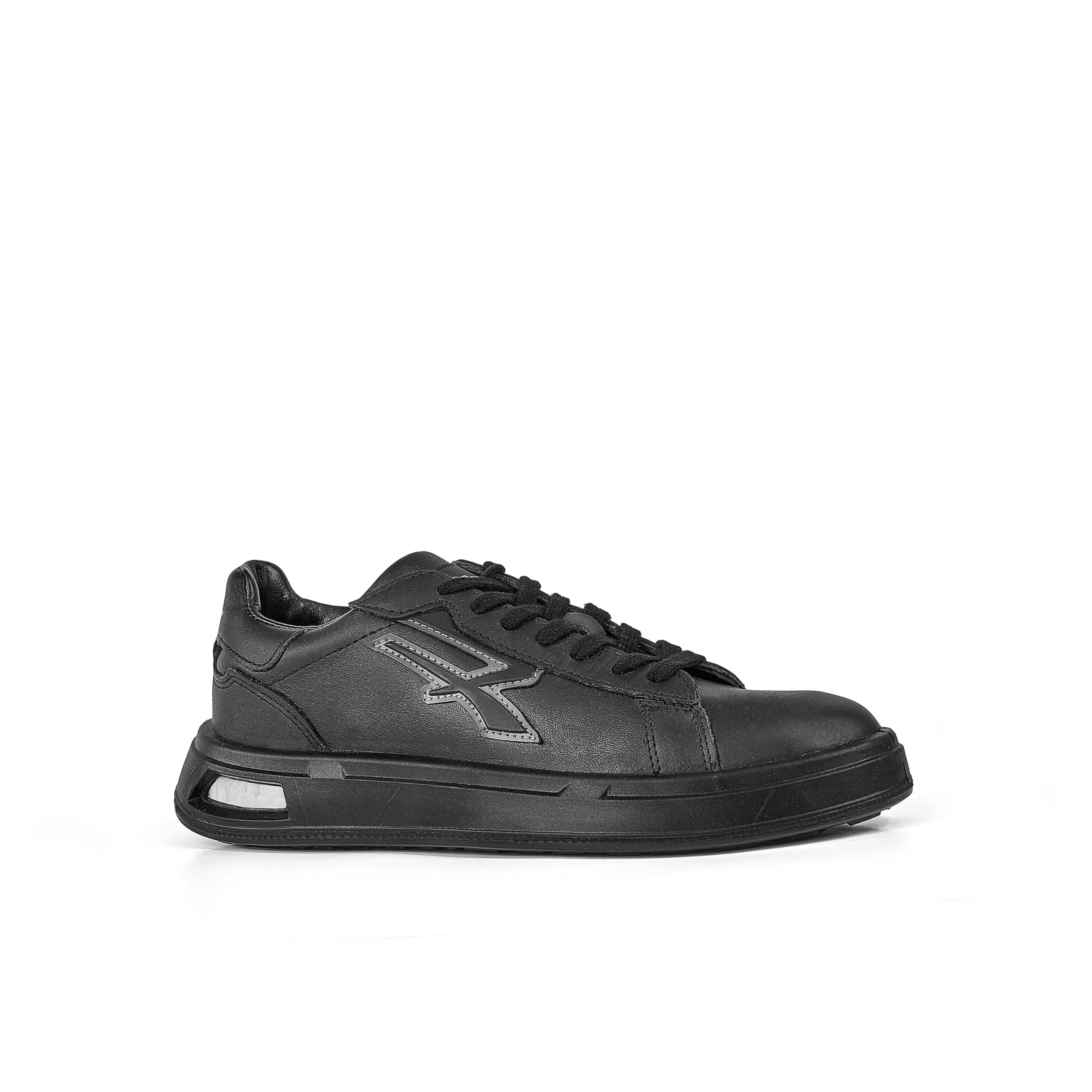 U-Power Urban Lifestyle Barry, Scarpe Sportive e Casual Nere in Morbida Pelle. Sneakers Basse con Suola Antiscivolo con Inserto Infinergy, Ideali per l'uso Quotidiano.