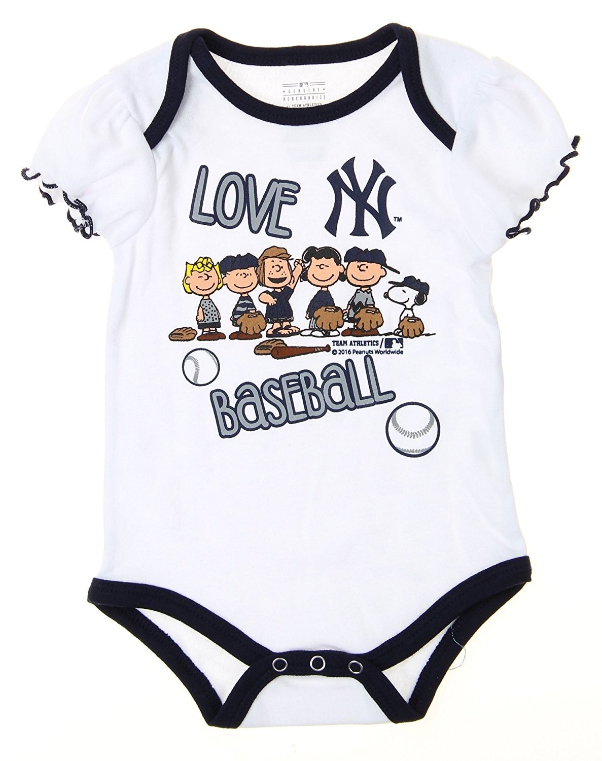 Outerstuff Mlb New York Yankees Baby Girls Infants Peanuts Love