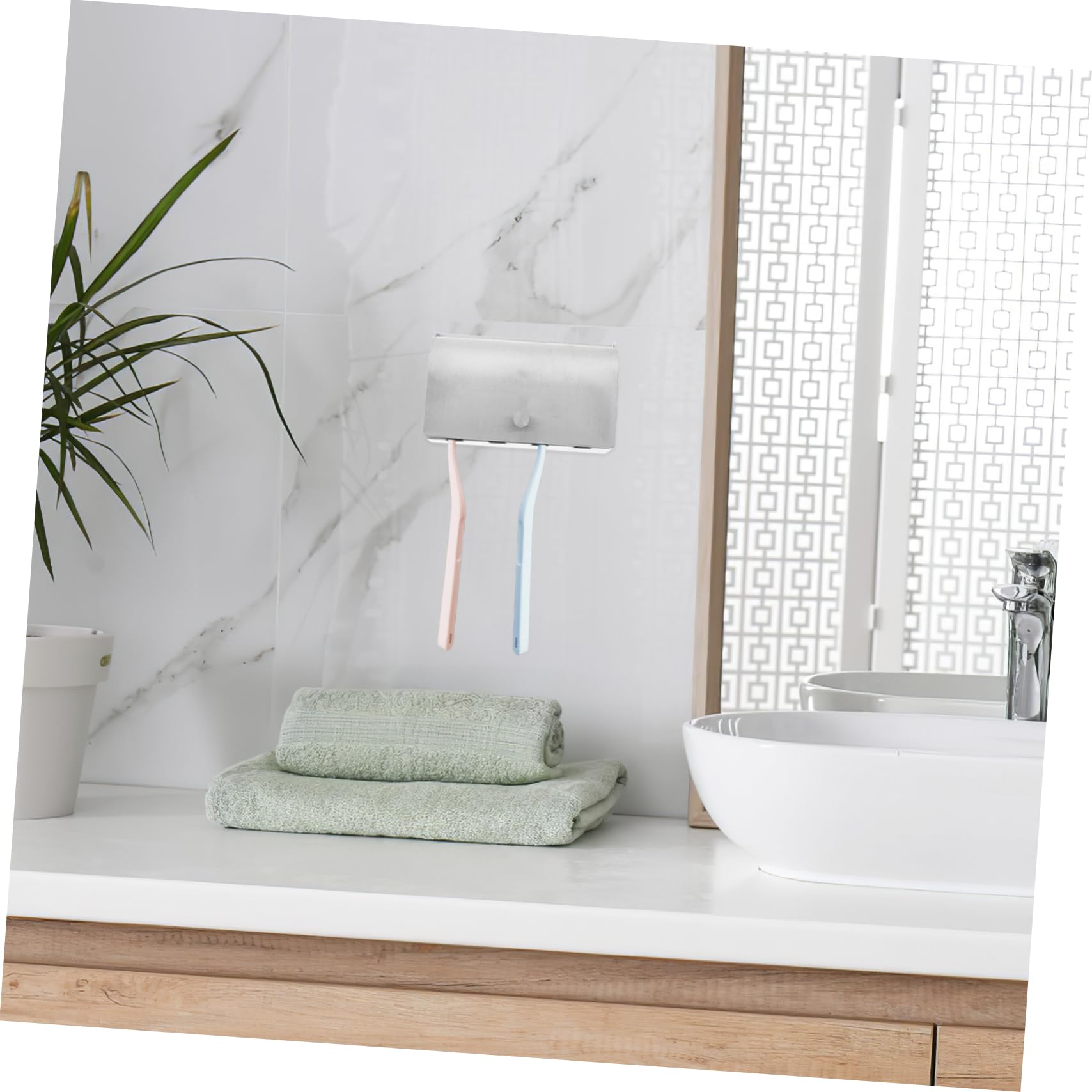 PRETYZOOM 3piezas Soporte De Cepillos De Dientes De Pared Diseño Elegante Organizador Colgante De Almacenamiento Estante De Baño para Cepillos