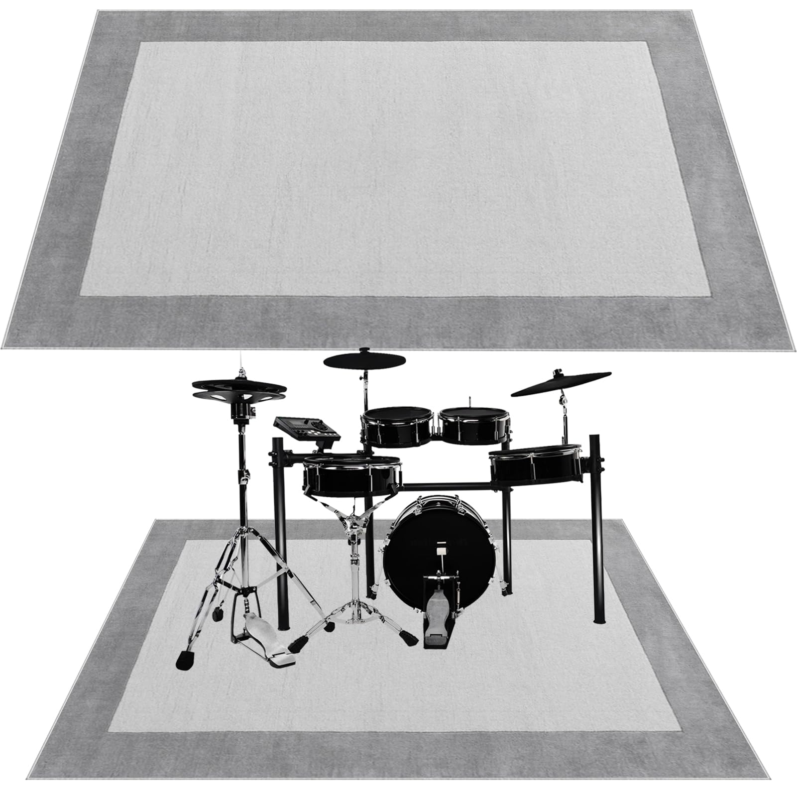 Tappeto per Batteria Professionale Tappetino Batteria, Tappeto Insonorizzato Elettronico Drum Tappeto, Drum Carpet Rugs, Tappeti Antiscivolo per Batteria, Tappeto per Tamburi Drum Rug 140 x 100 cm