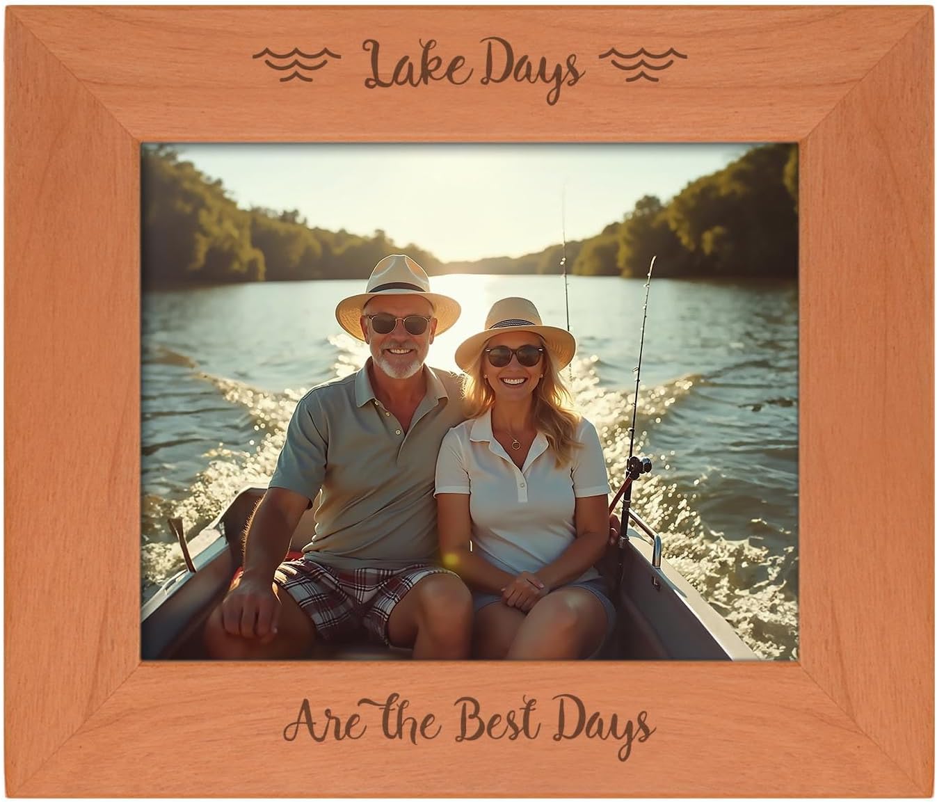 ThisWear Lake Frames Lake Days Are the Best Days Photo Frame Wood Engraved 4x6 Portrait Picture Frame