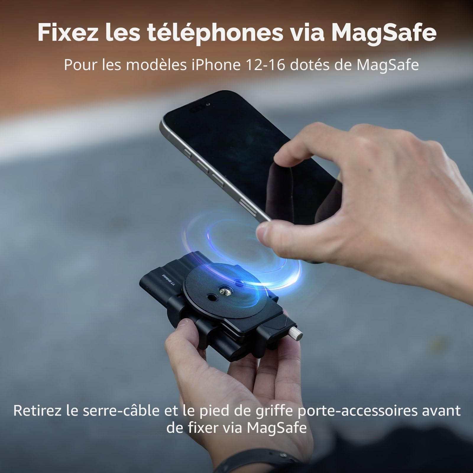 SMALLRIG Support Universel ssd avec Serre-câble pour Griffe de Flash, Largeur de Serrage 40 à 60 mm, Compatible Samsung T5/T7 et Sandisk SSD, pour iPhone et appareils Photo