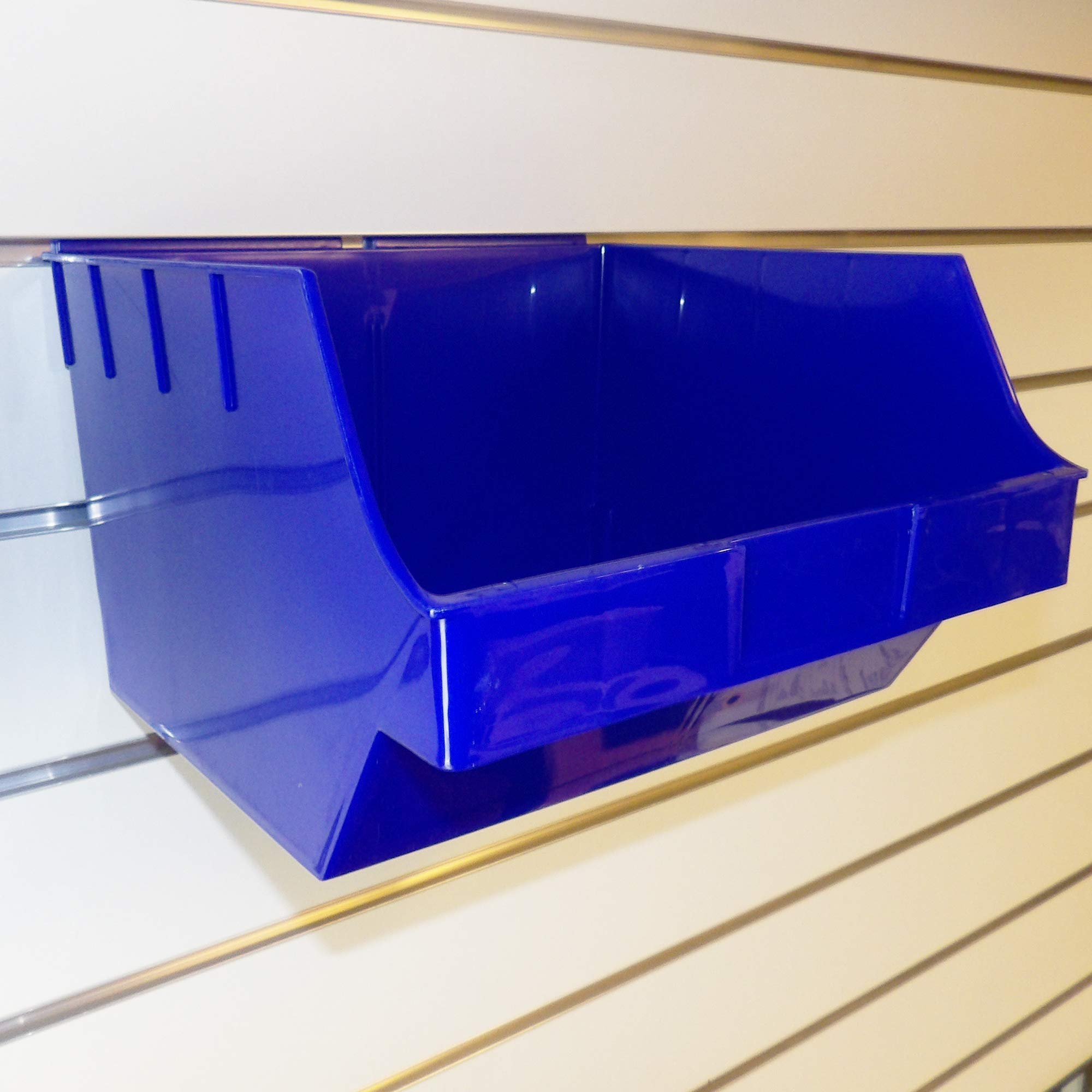 CompleteShopfittings NEW LARGE HEAVY DUTY BIG STORAGE BOX SLATBOX SHELFBOX SLATWALL DISPLAY (Blue, 3)