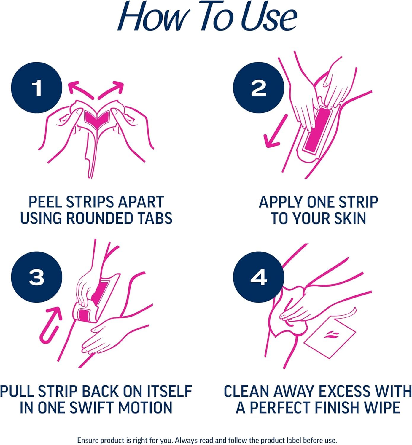 Veet Leg and Body Hair Remover Cold Wax Strips, 40 ct (Pack of 3)