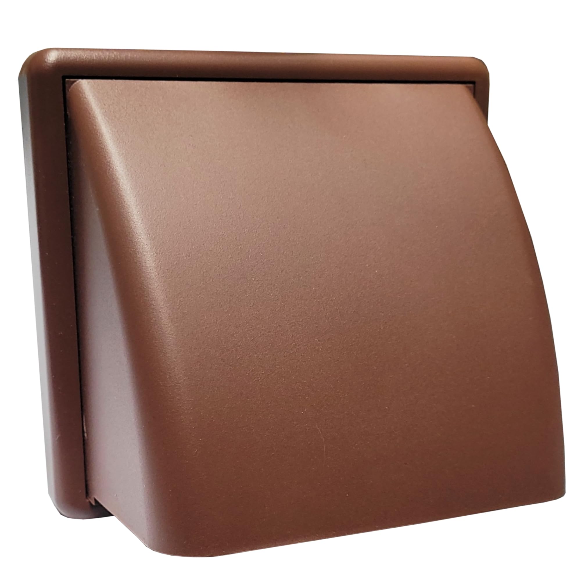 4'' External Vent Cover Cowl Duct Cover with Anti-Backdraft Flaps - Ventilation Grille with Rain and Wind Protection - External Air Vent Cover - Plastic Brown
