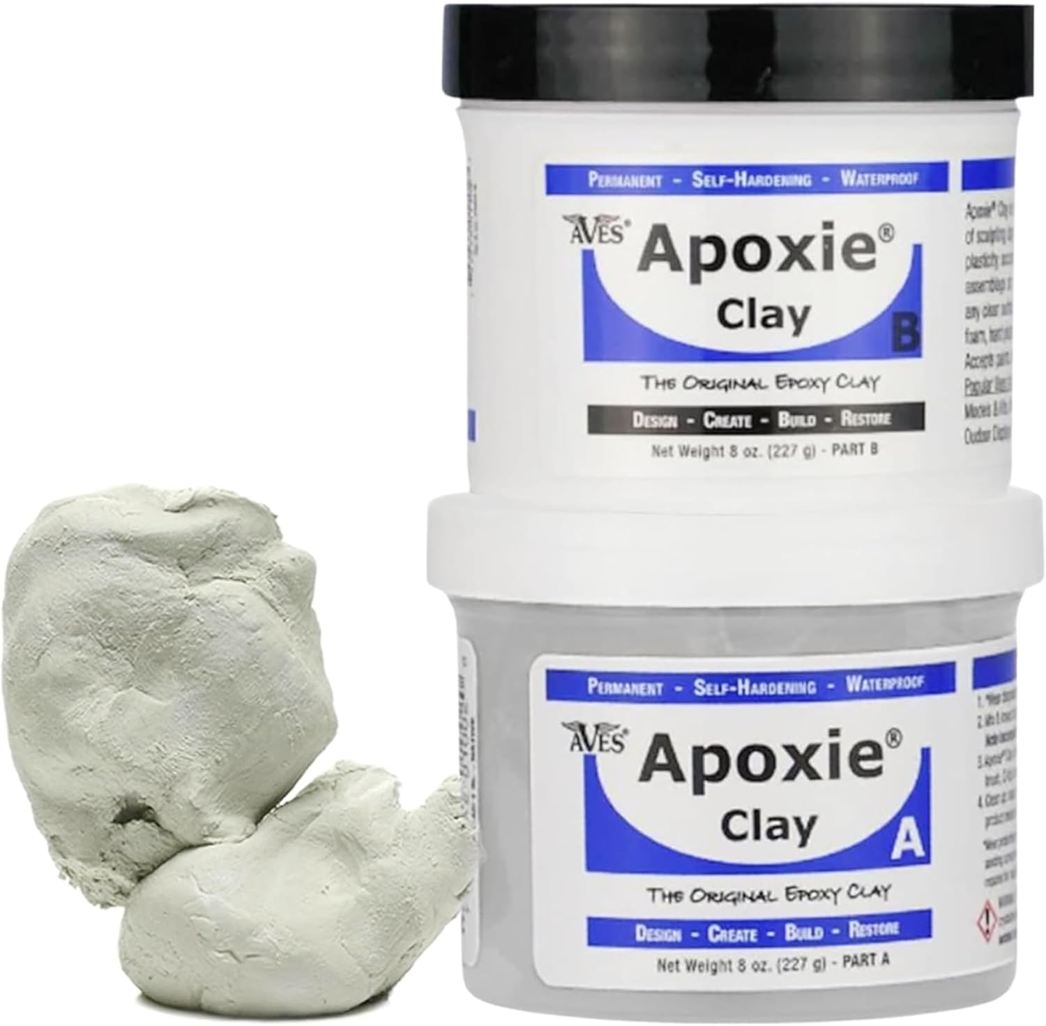 Aves Apoxie Clay - 2 Part Self Hardening Modeling Clay - 1 Pound White