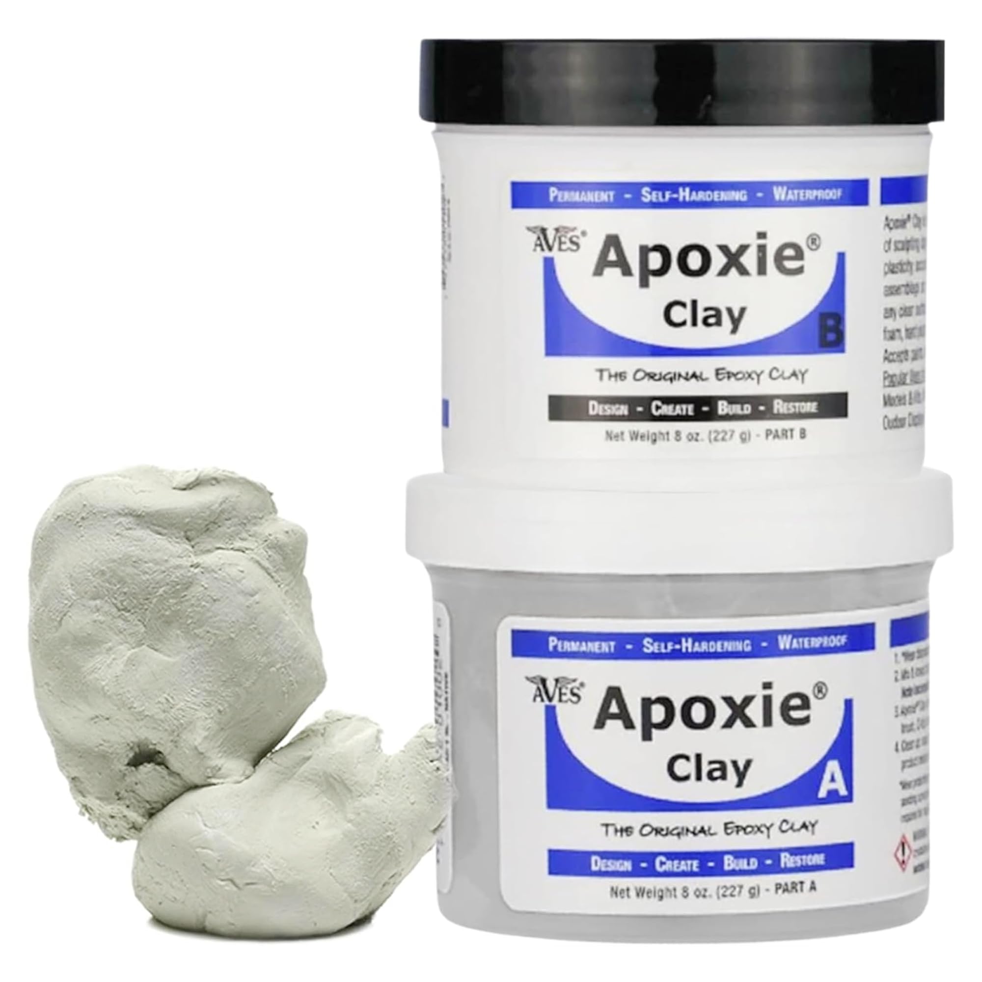 Aves Apoxie Clay - 2 Part Self Hardening Modeling Clay - 1 Pound White