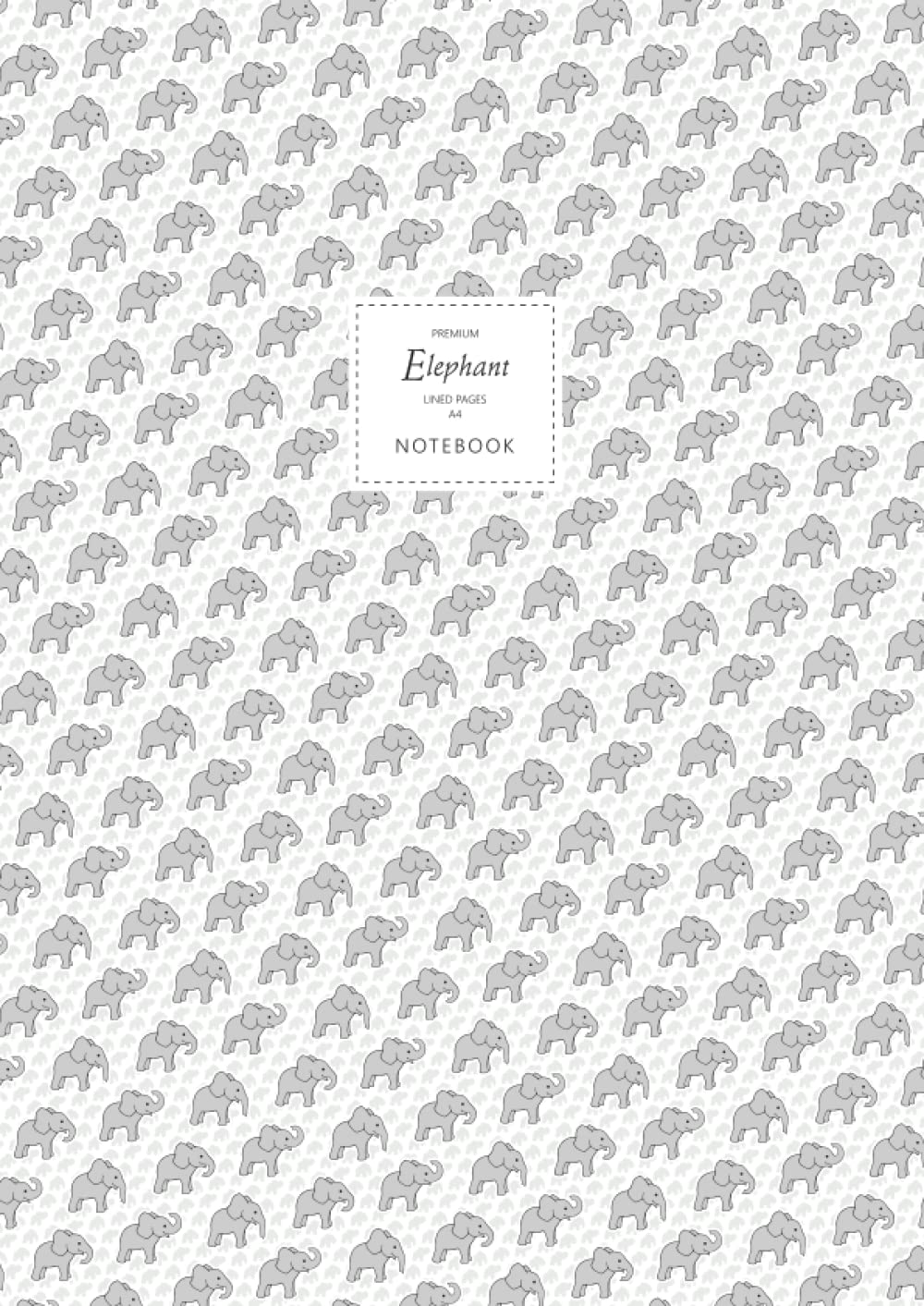 Elephant Notebook - Lined Pages - A4 - Premium: (White Edition) Fun notebook 192 lined pages (A4 / 8.27x11.69 inches / 21x29.7cm)