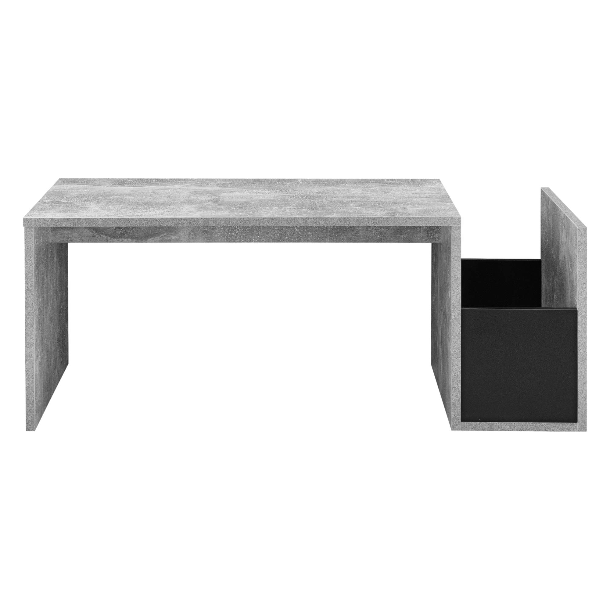 [en.casa] Tavolino da Salotto con Vano Laterale Tavolo Basso da Caffè con Scomparto Portaoggetti per Soggiorno Studio Living 90 x 45 x 35 cm - Effetto Cemento