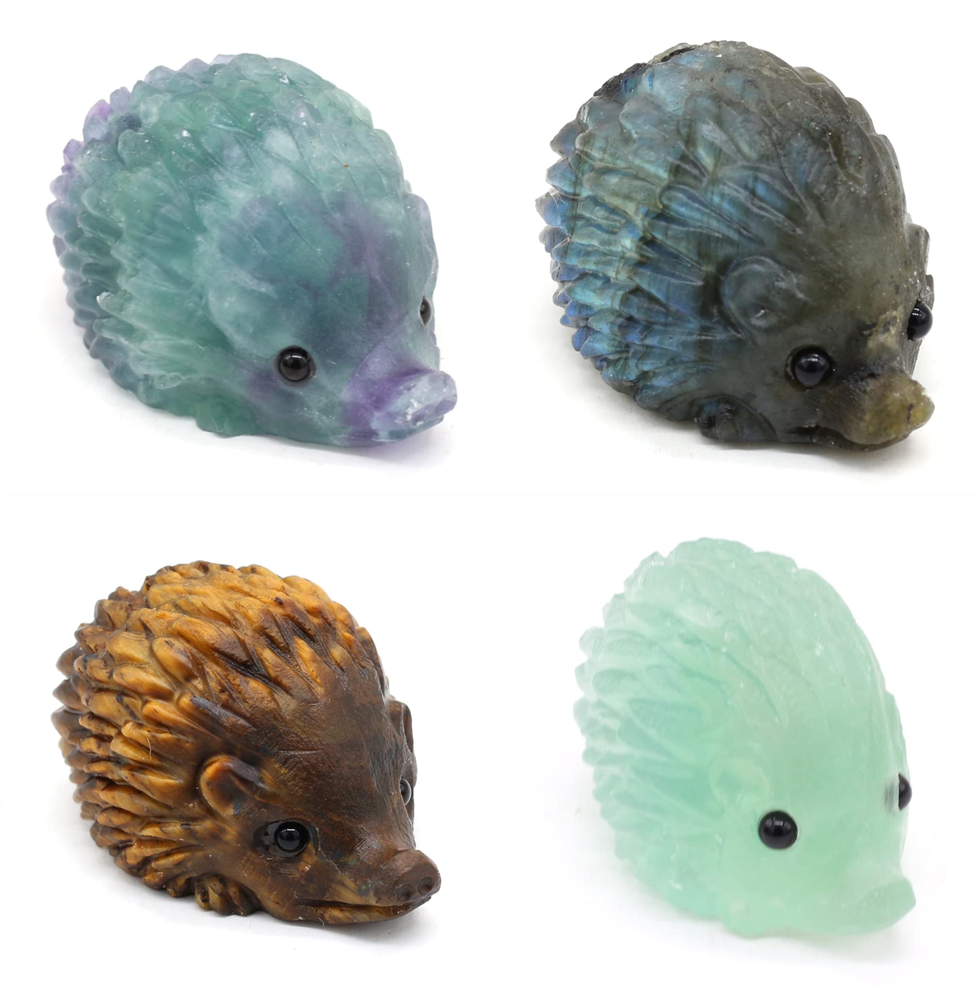 Amazon.co.jp: 天然水晶かわいい動物彫刻ハリネズミ像ローズクォーツ虎