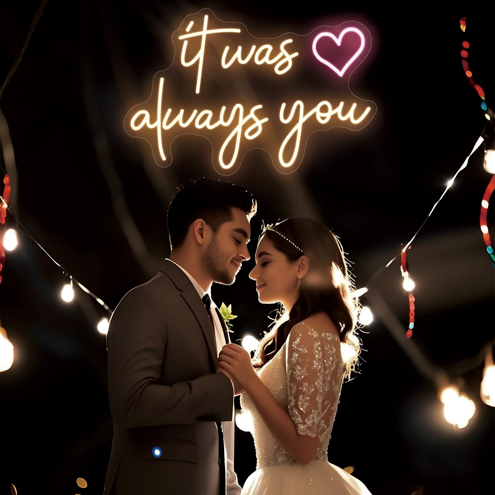 It Was Always You Neon Sign for Bedroom Living Room Wall Decor, Romantic Gift for Wedding, Engagement, Anniversary, Birthday, Valentine'S Day