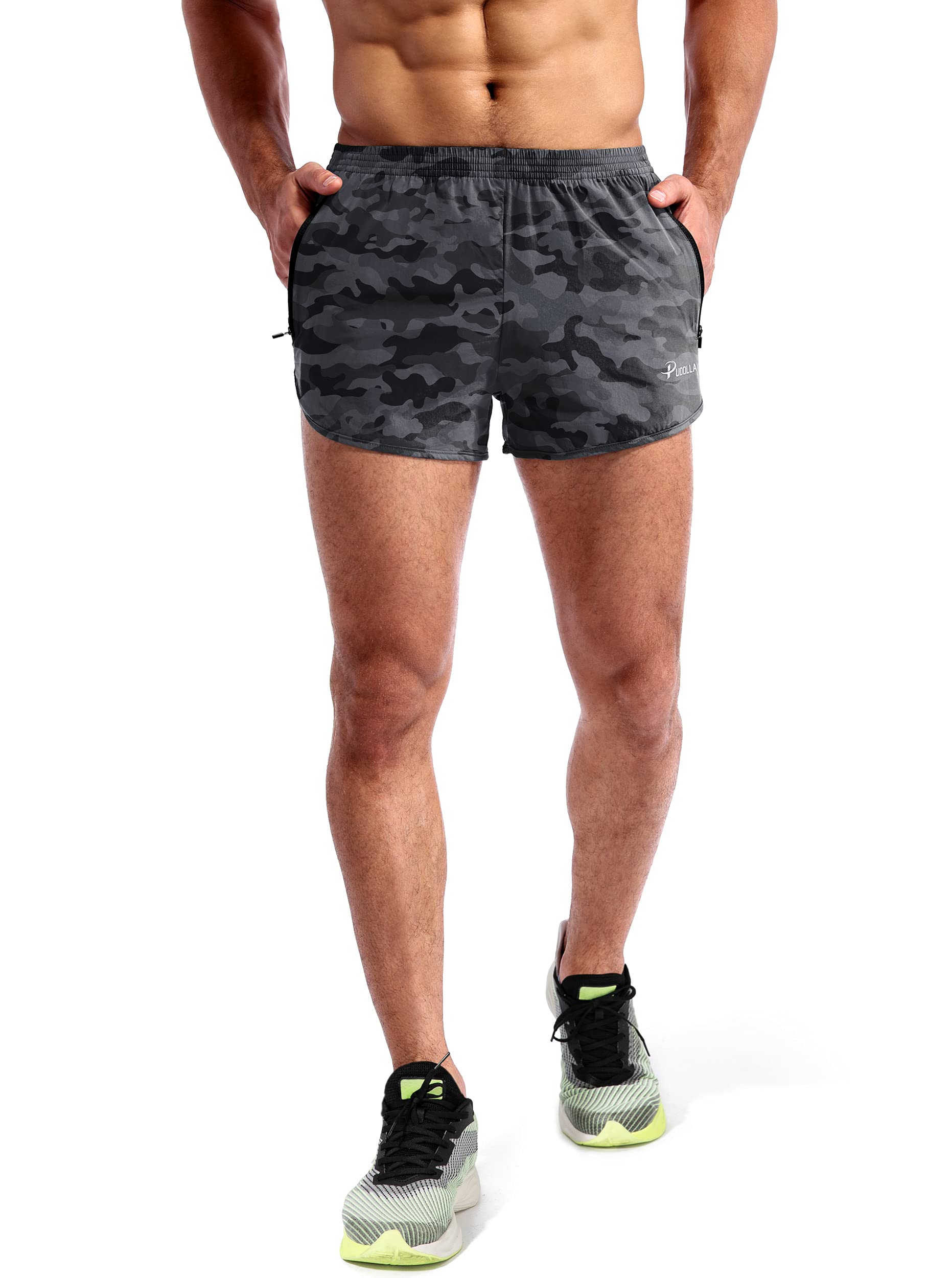 Pudolla Running Shorts Pantalones Cortos para Hombre