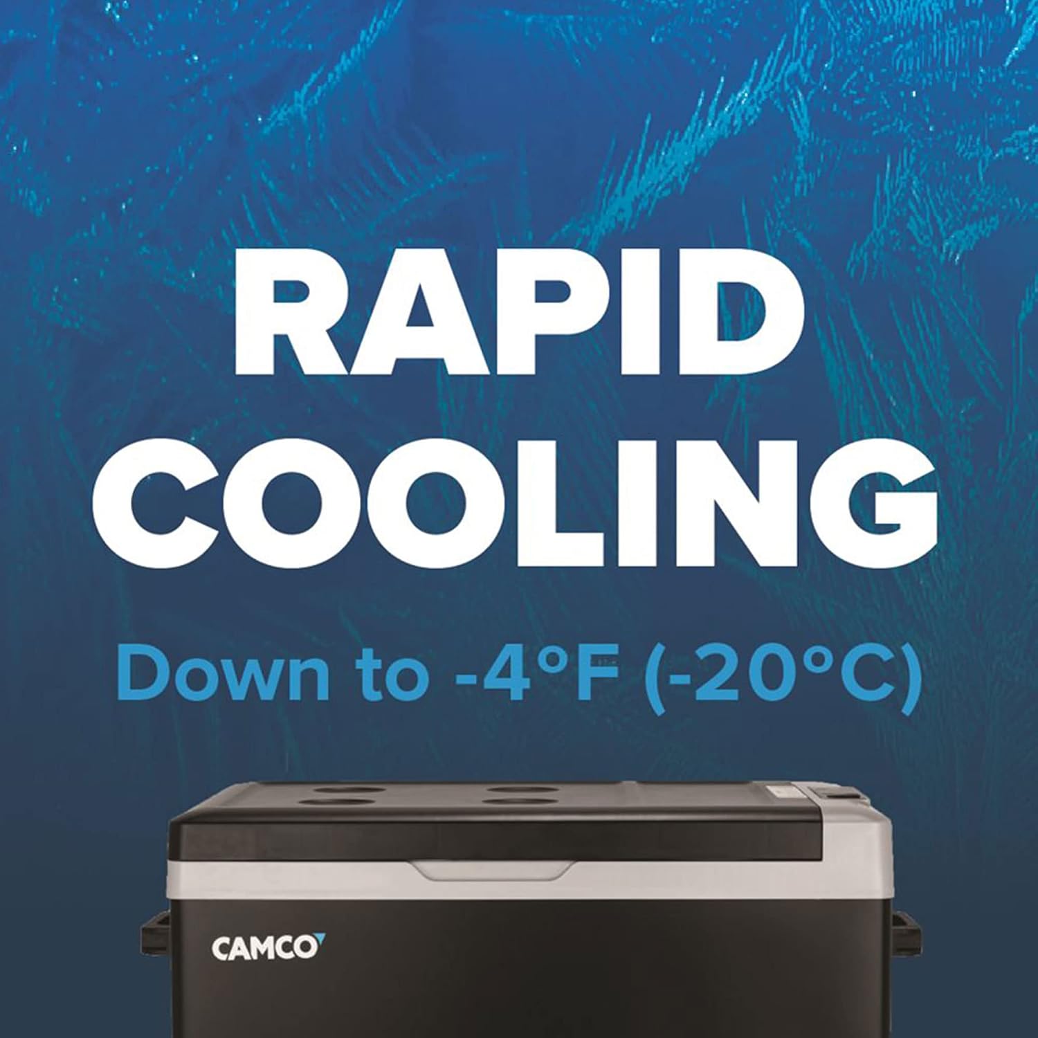 Camco CAM-300 AC 110V DC 12V 30 Liter Portable Compact Refrigerator w/Single Zone Cooling/Freezing and Vehicle Outlet Cables for Camping & Road Trips