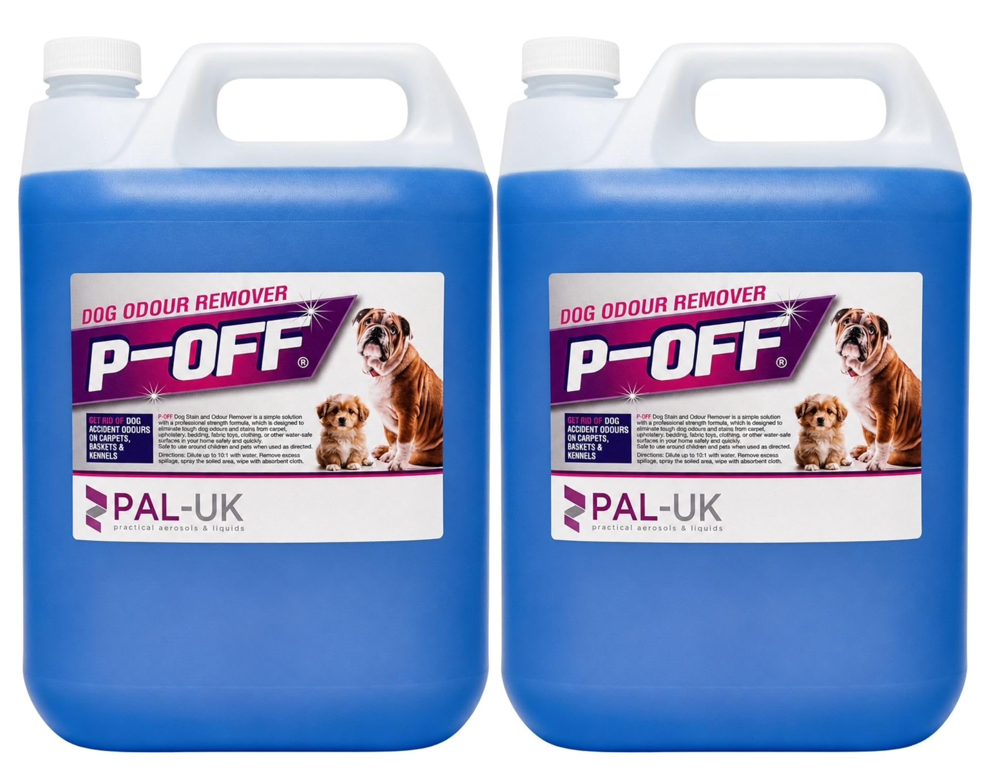 2 x 5 Litre P-OFF Dog Urine Neutraliser - Fresh Linen | Enzymatic Pet Odour Eliminator for Dog Urine | Safe for Pets and Children — image 1
