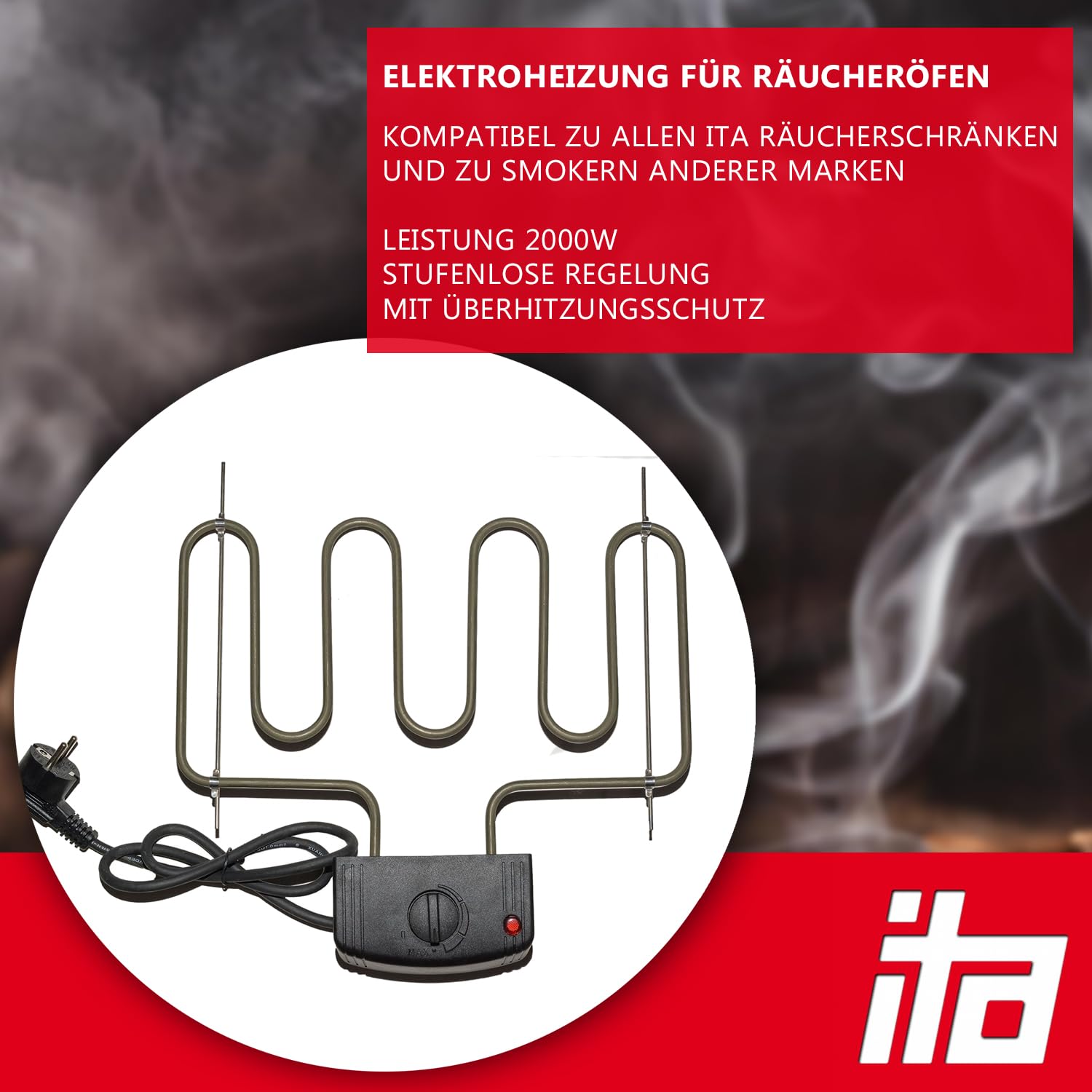 ITA Elektryczny piec wędzarniczy 7004 Premium XL z ogrzewaniem elektrycznym - 111 cm - jakość Made in EU - bezpośrednio od producenta