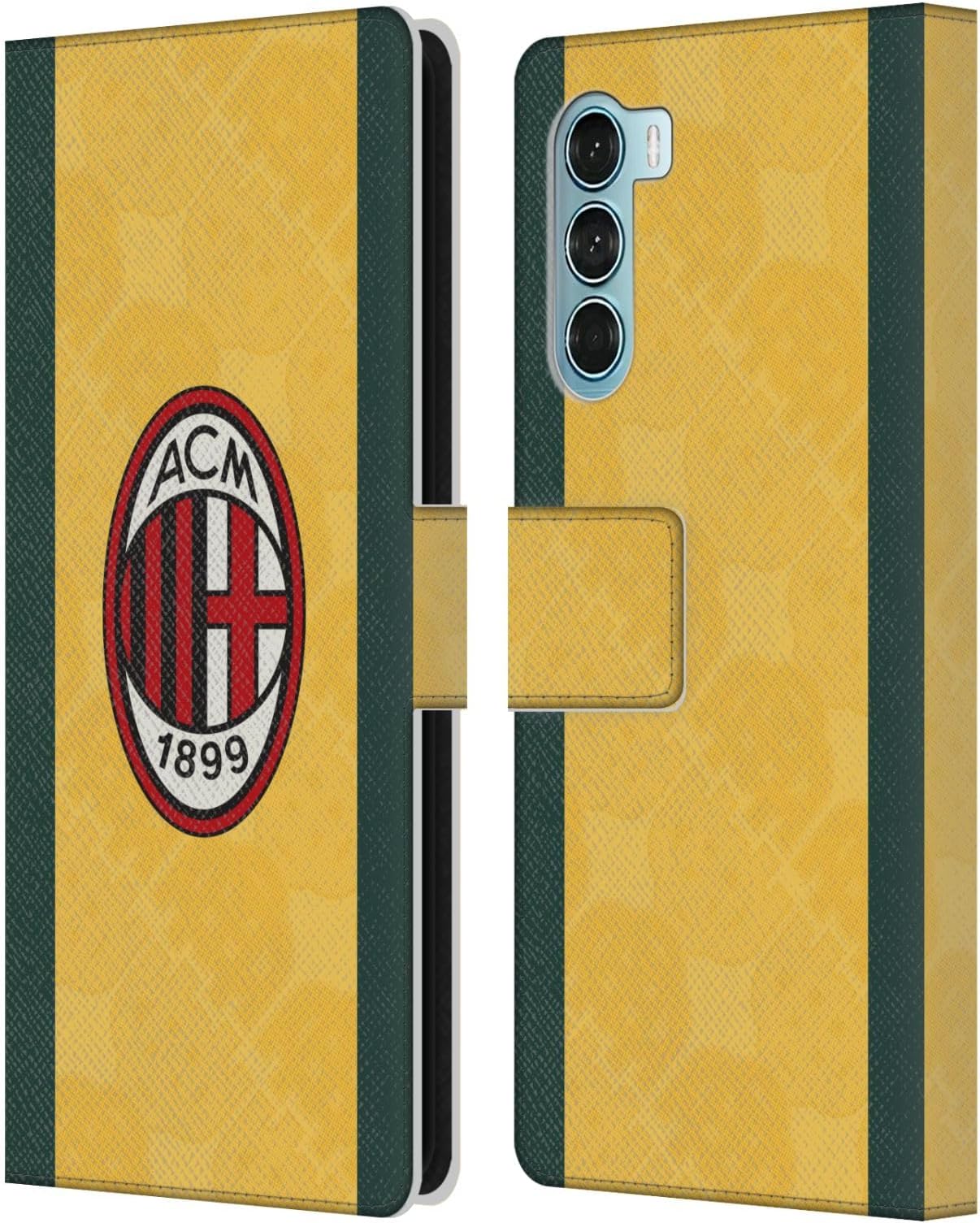 Head Case Designs Officially Licensed AC Milan Third 2025/26 Crest Kit Leather Wallet Case Compatible with Edge S30 / Moto G200 5G